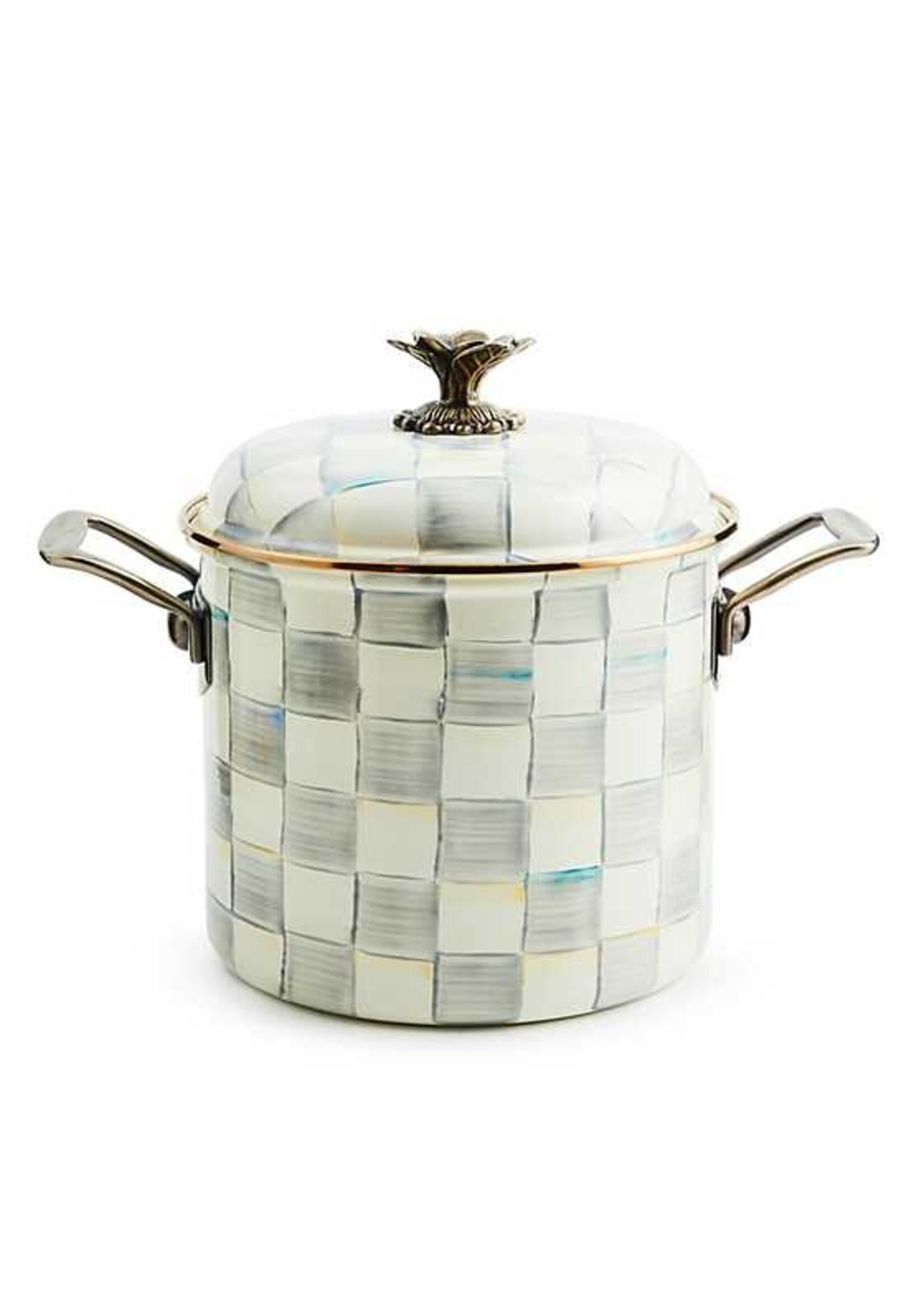 Mackenzie-Childs Sterling Check 7 Quart Stockpot
