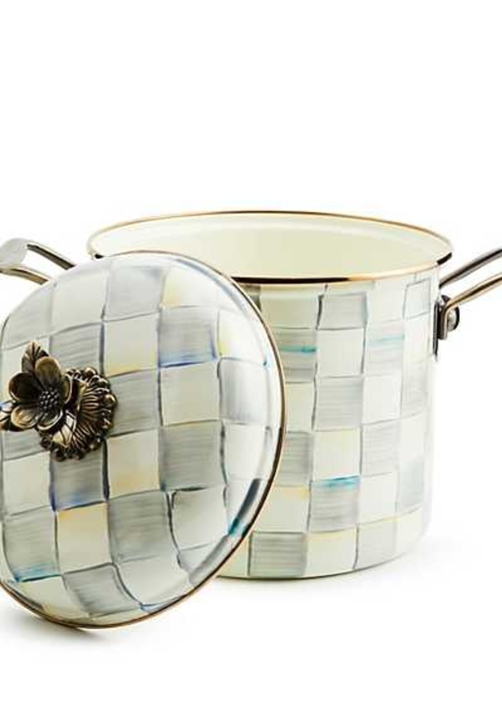Mackenzie-Childs Sterling Check 7 Quart Stockpot