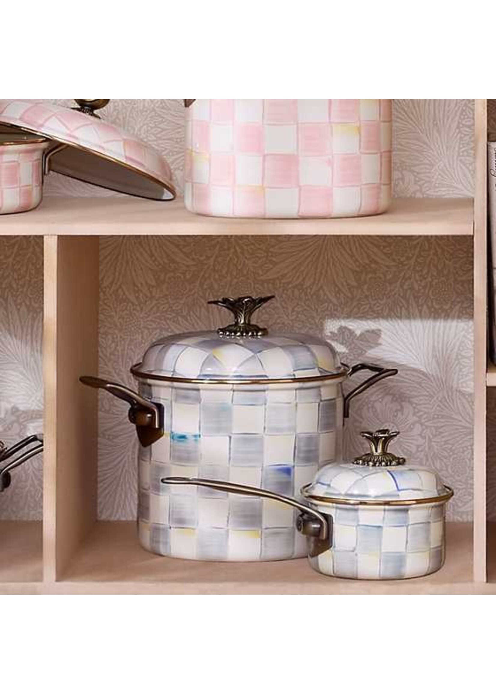Mackenzie-Childs Sterling Check 7 Quart Stockpot