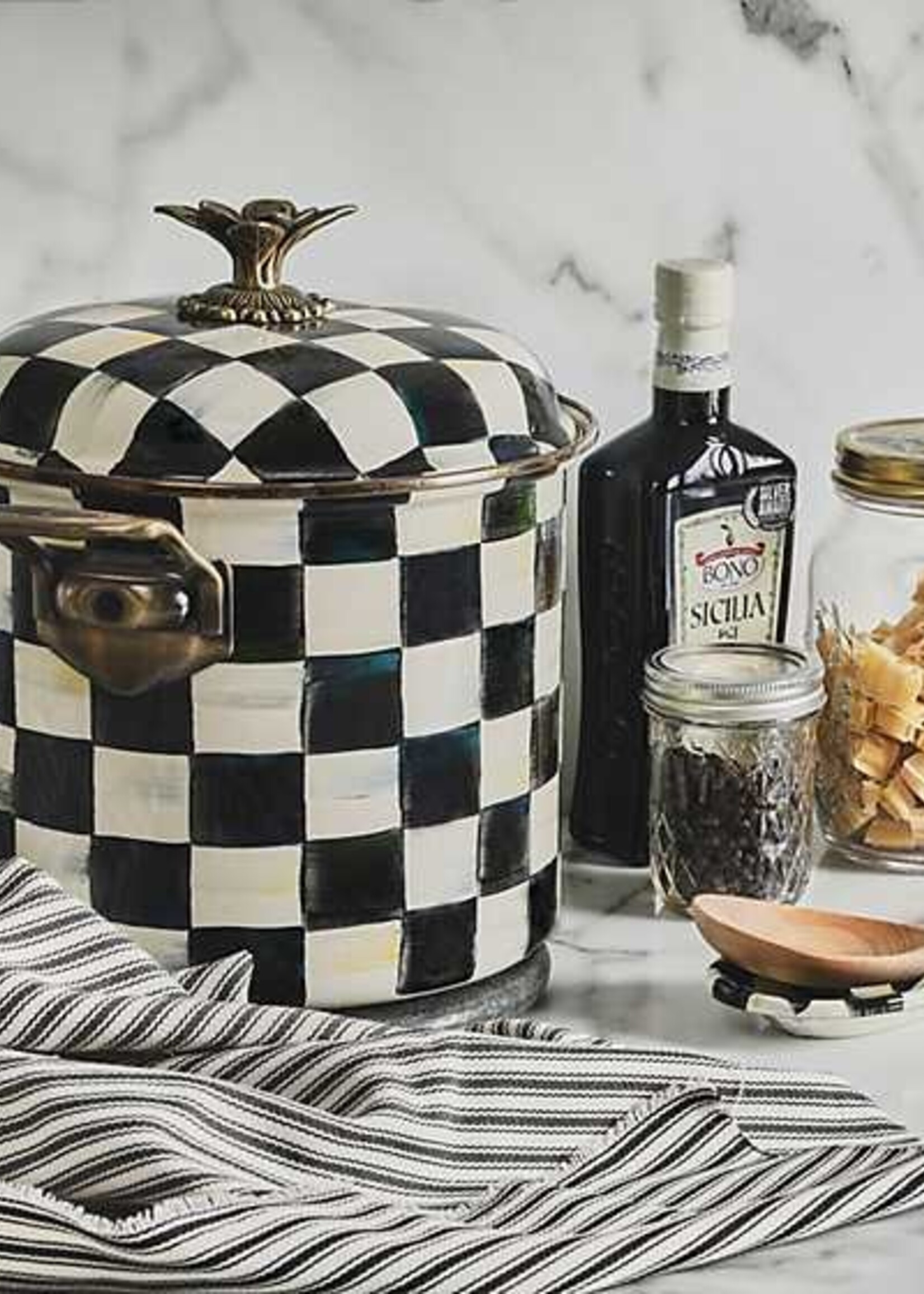 Mackenzie-Childs Courtly Check 7 Quart Stockpot