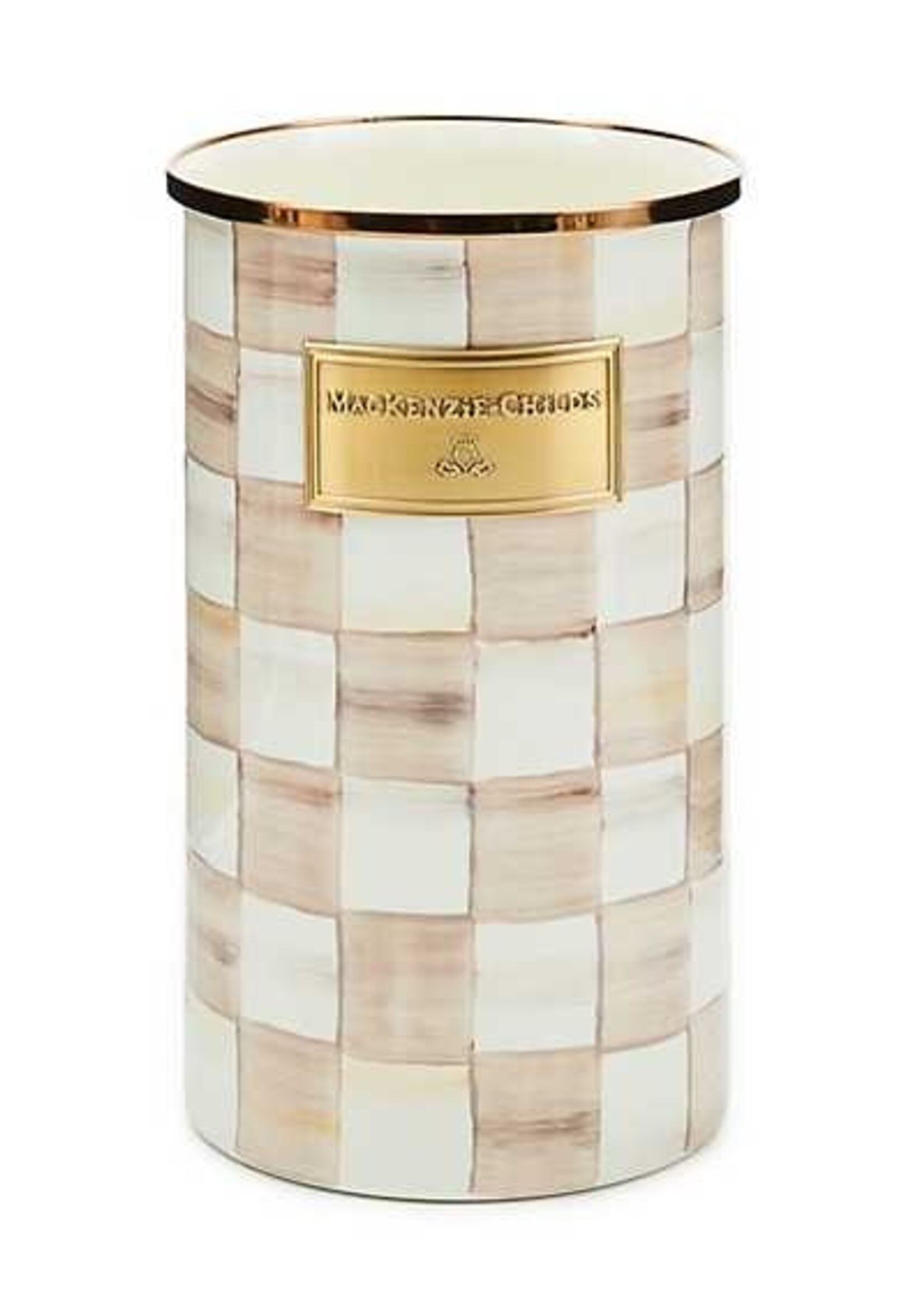 Mackenzie-Childs Mocha Check Utensil Holder