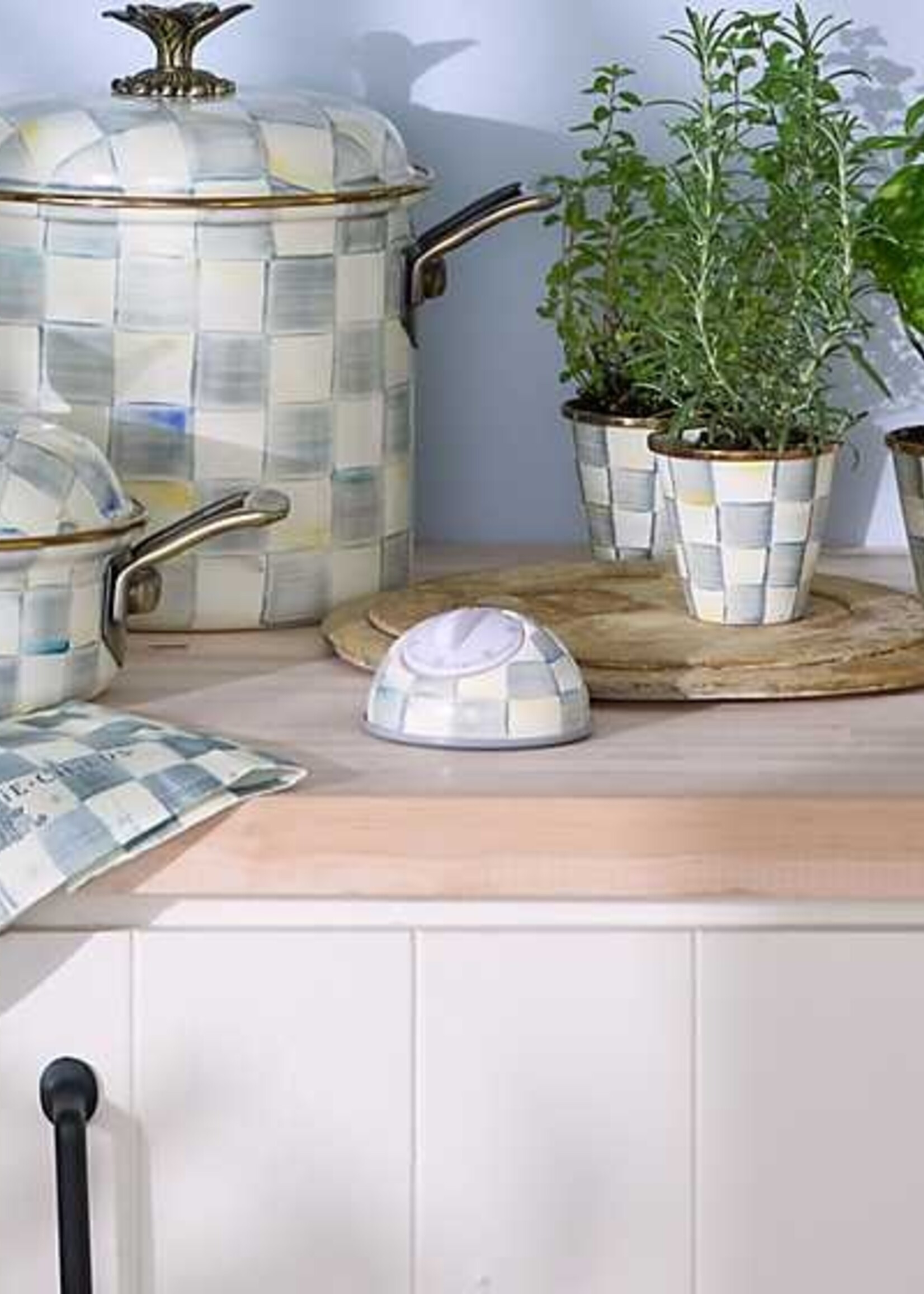 Mackenzie-Childs Sterling Check Kitchen Timer