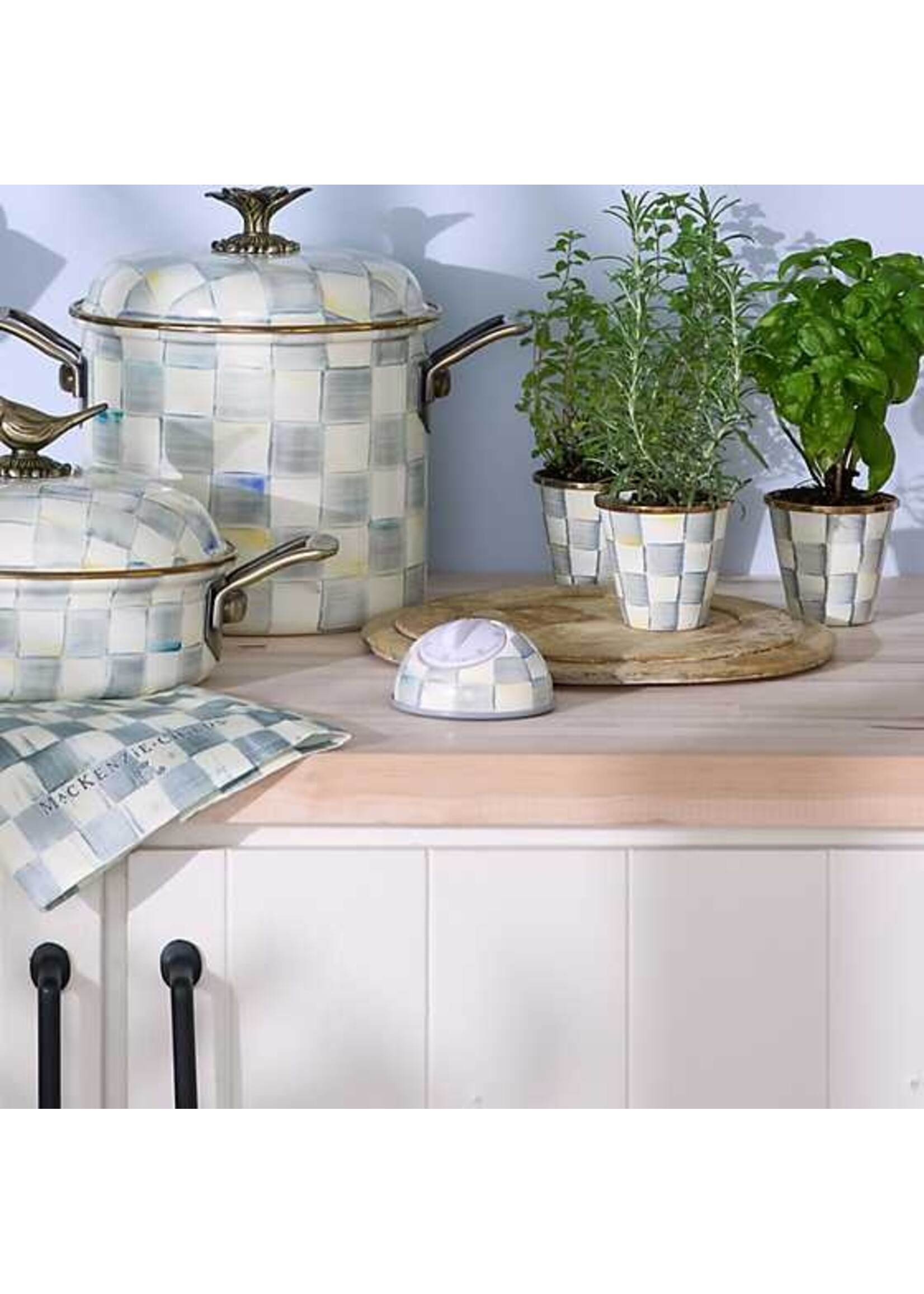 Mackenzie-Childs Sterling Check Kitchen Timer