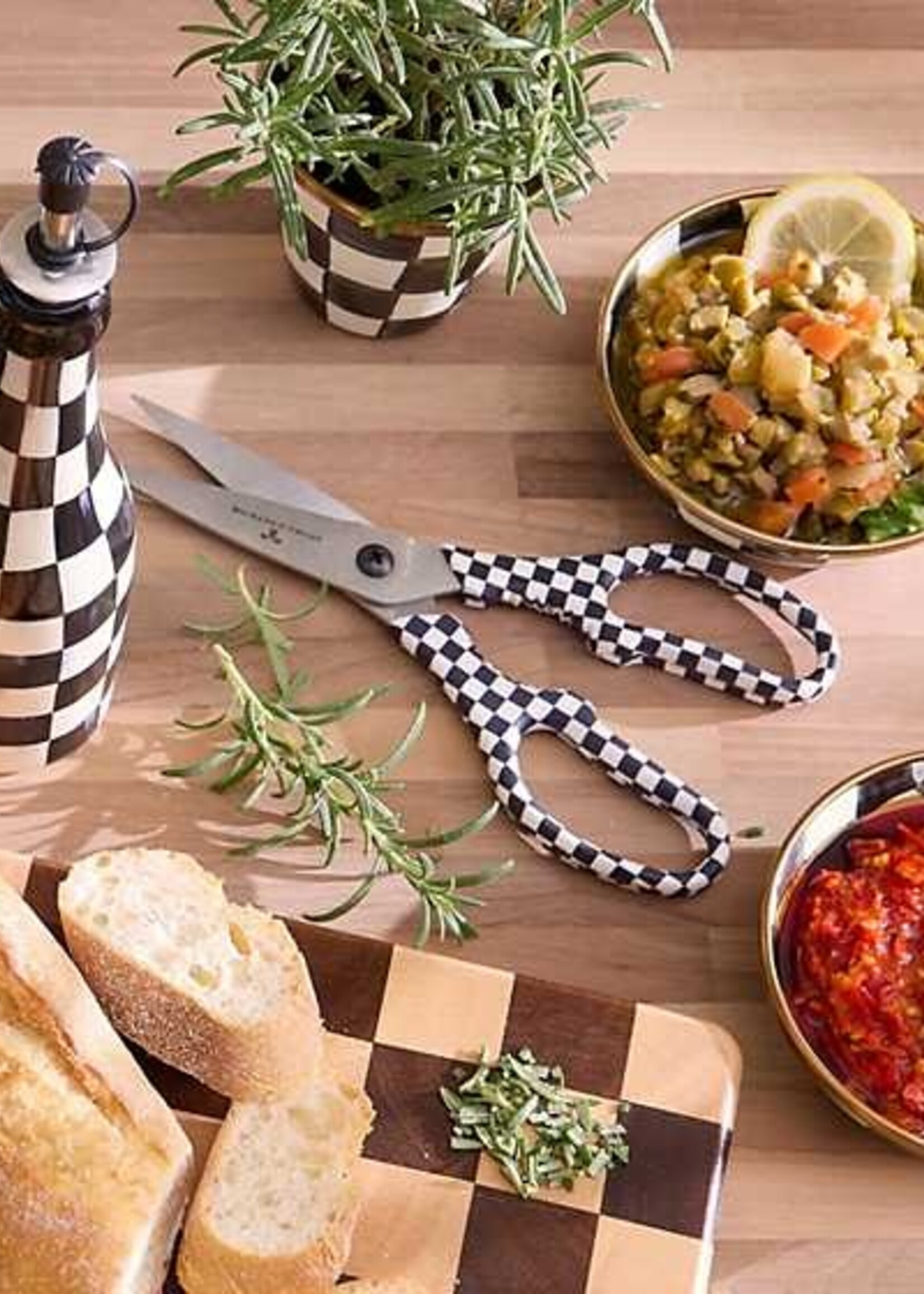 Mackenzie-Childs Black & White Check Kitchen Shears