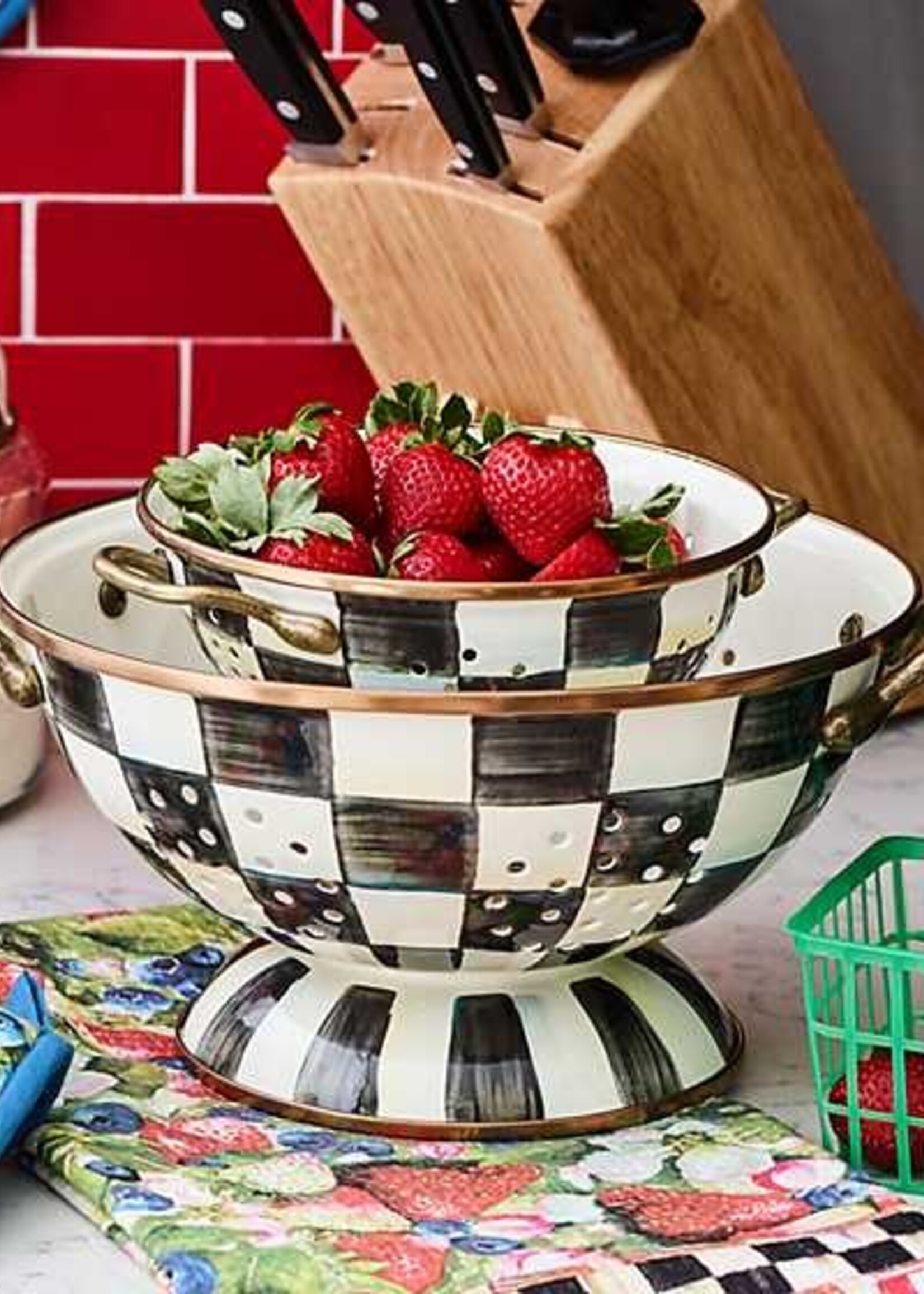 Mackenzie-Childs Courtly Check Small Colander