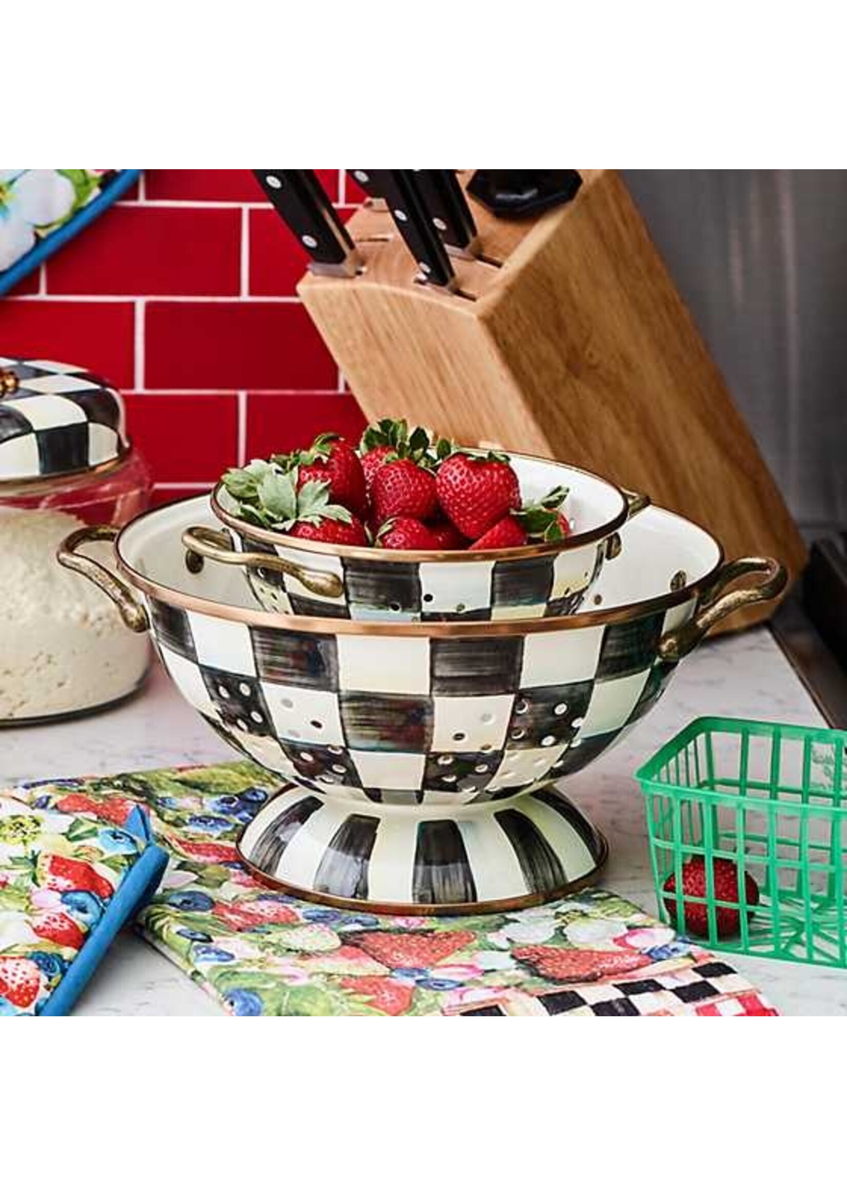 Mackenzie-Childs Courtly Check Small Colander