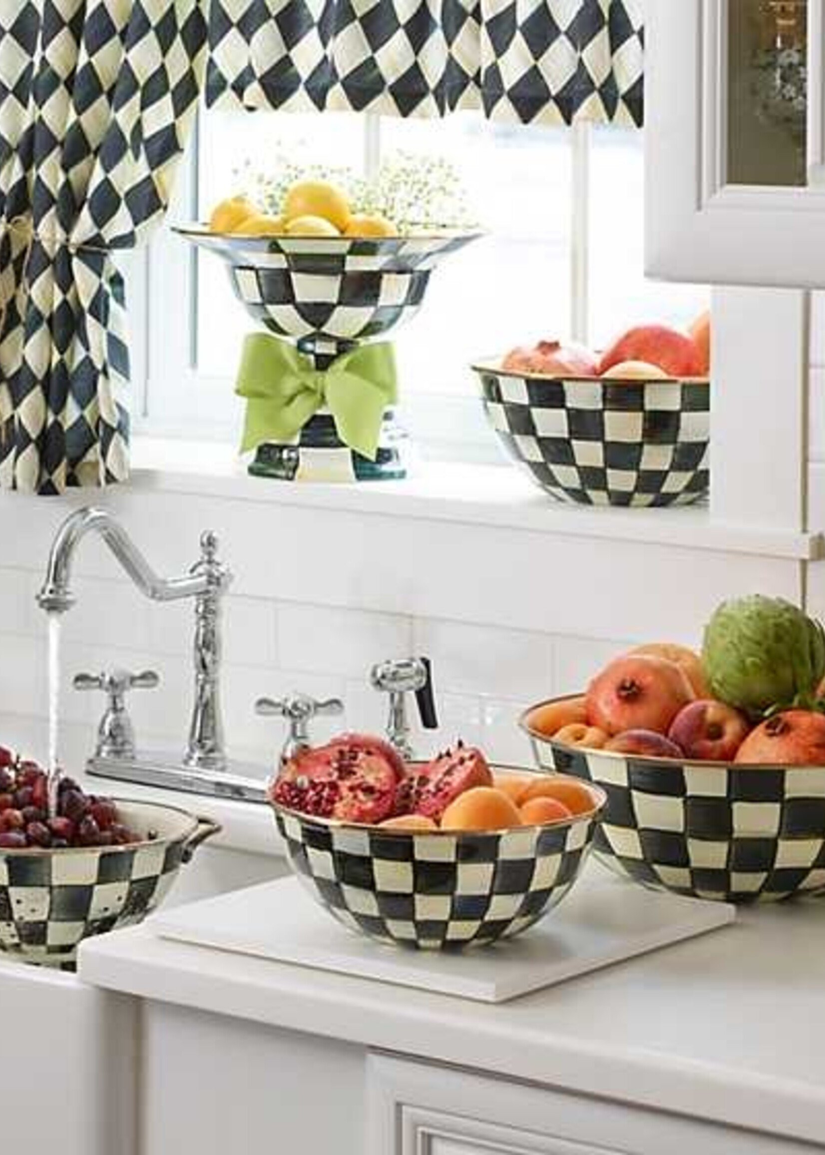 Mackenzie-Childs Courtly Check Large Colander