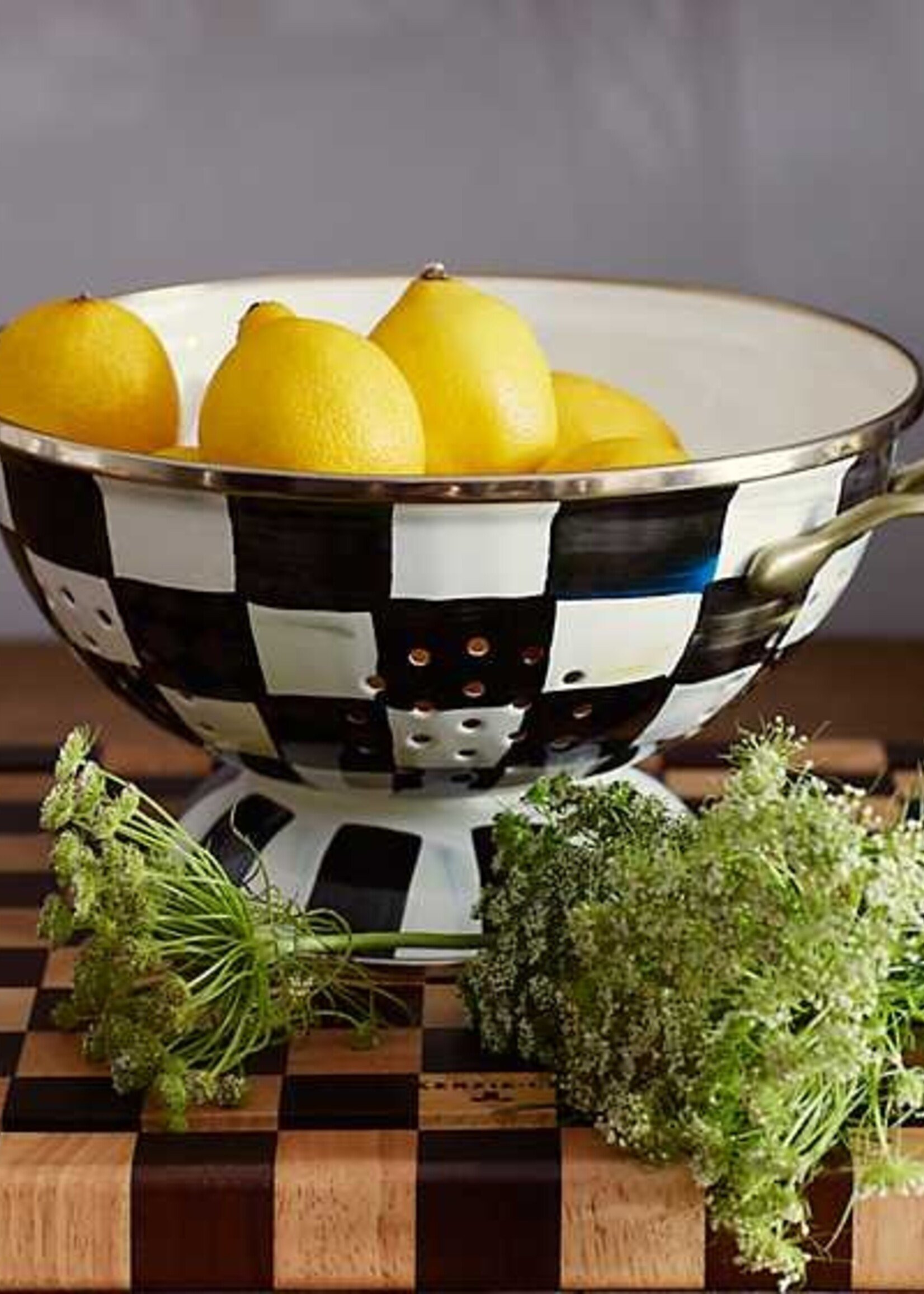 Mackenzie-Childs Courtly Check Large Colander