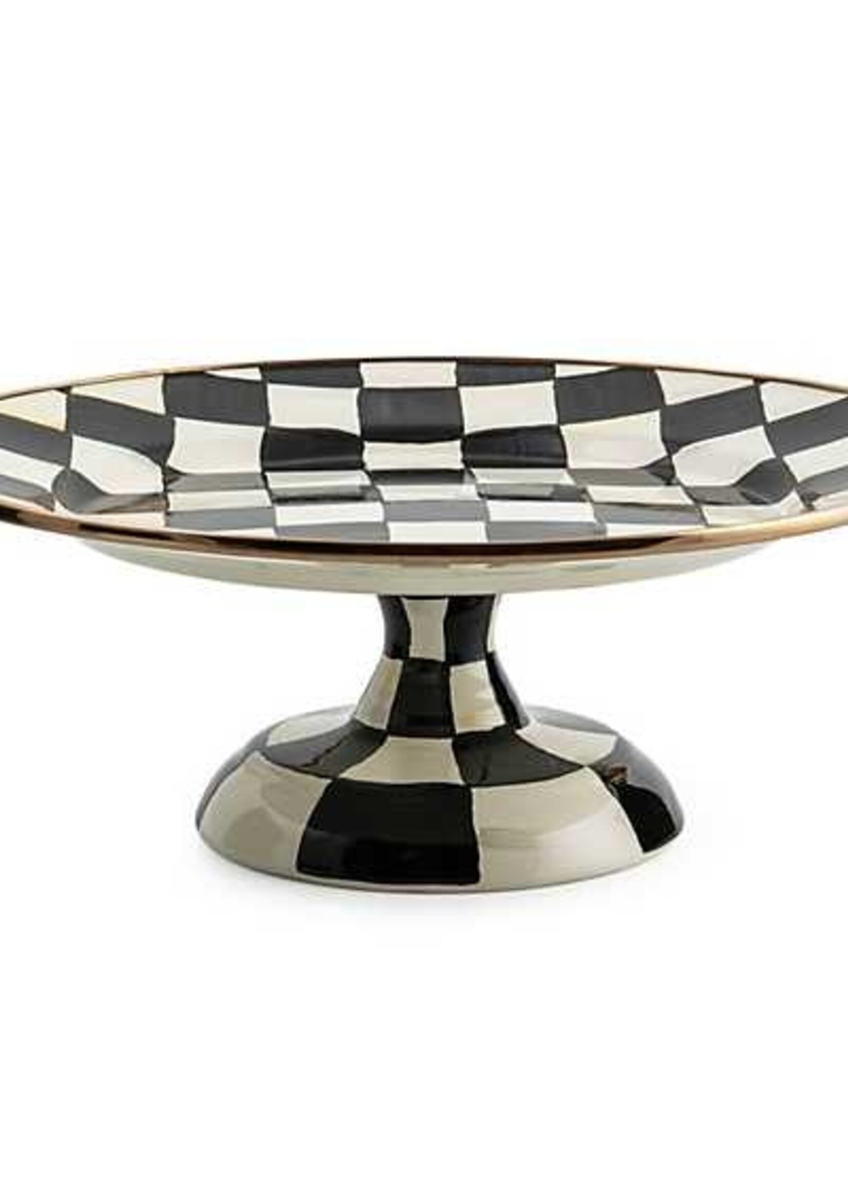 Mackenzie-Childs Courtly Check Small Pedestal Platter