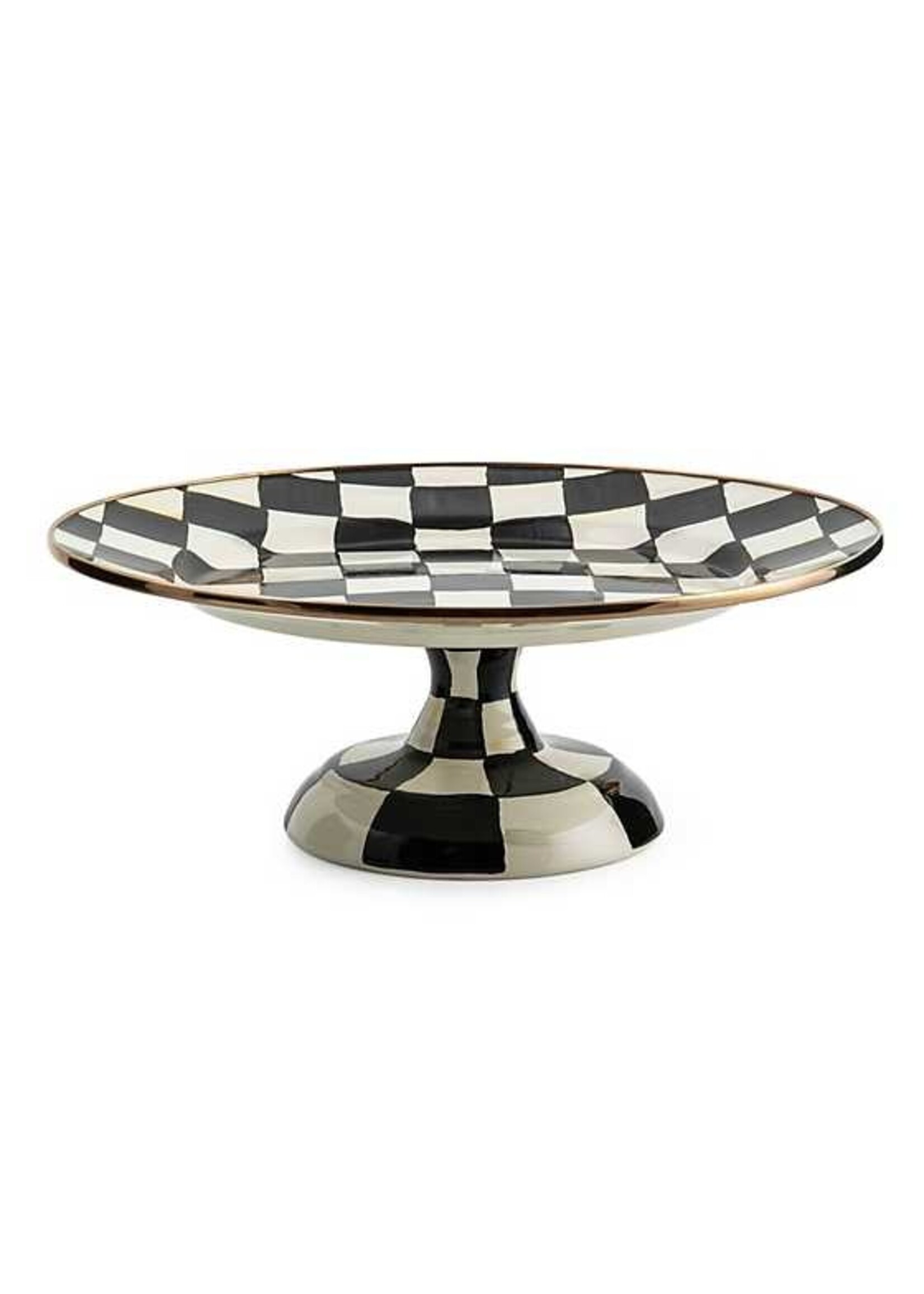 Mackenzie-Childs Courtly Check Small Pedestal Platter