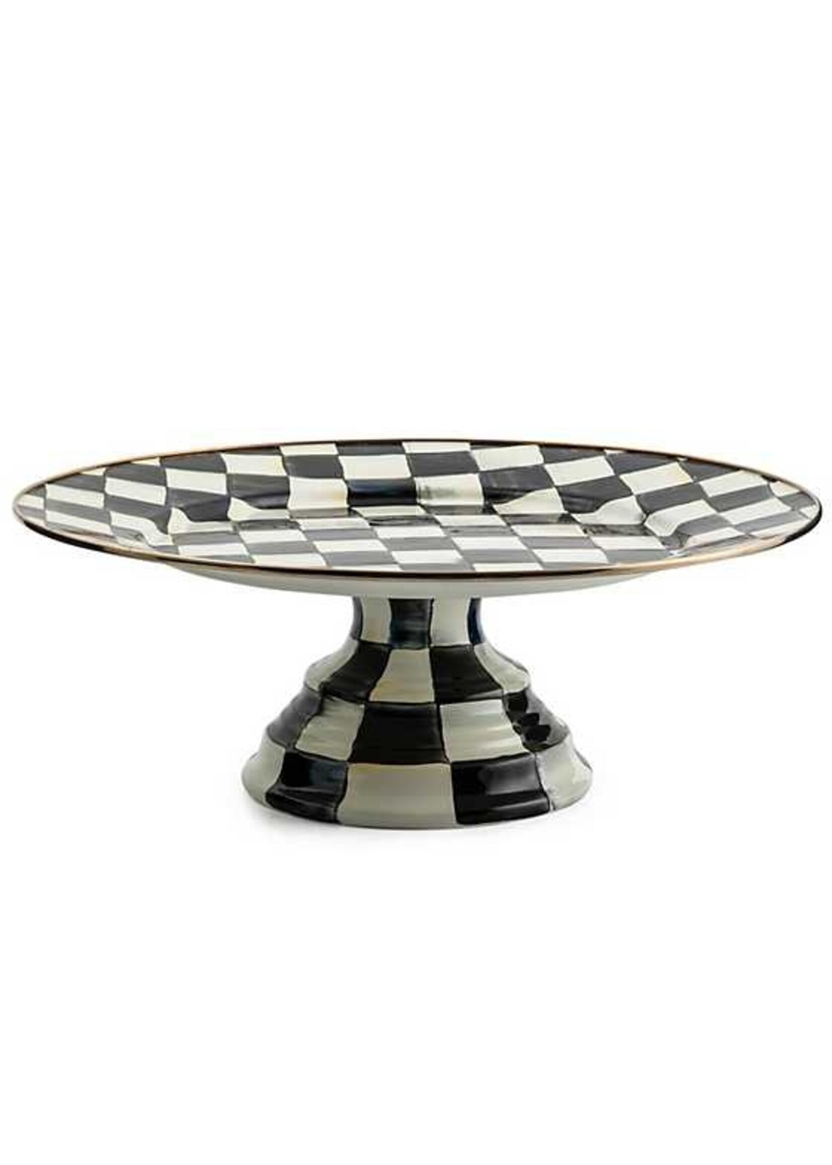 Mackenzie-Childs Courtly Check Large Pedestal Platter