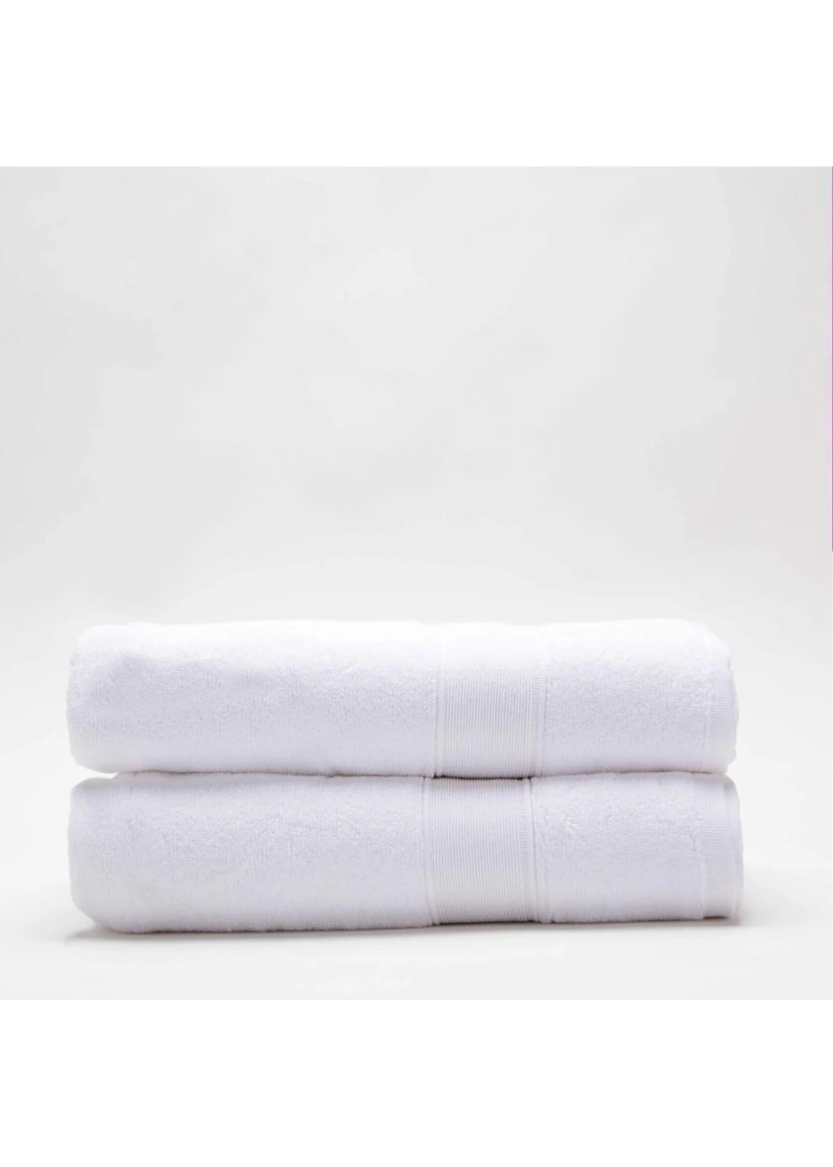 CB Station IOW Set of 2 Monogrammed White Bath Towels