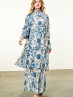 THML Smocked Waist Tiered Floral Maxi Dress