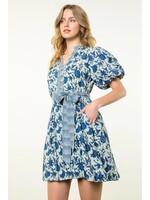 THML Puff Sleeve Print Dress