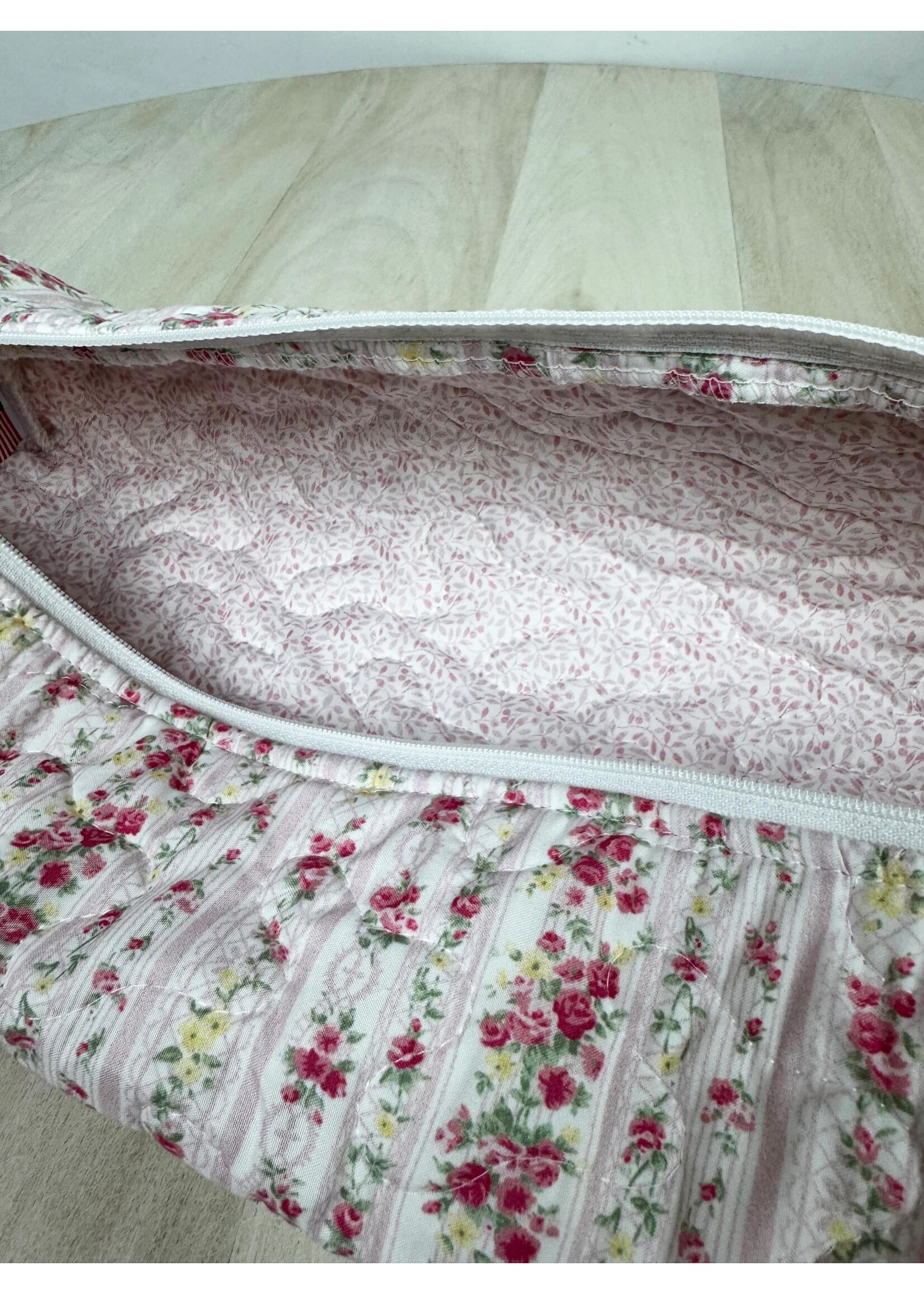 Ida Mae Home Wilshire Stripe Pink Quilted Hot Tool Bag