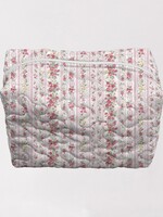 Ida Mae Home Wilshire Stripe Pink Quilted Large Makeup Bag