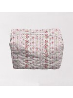 Ida Mae Home Wilshire Stripe Pink Quilted Large Makeup Bag