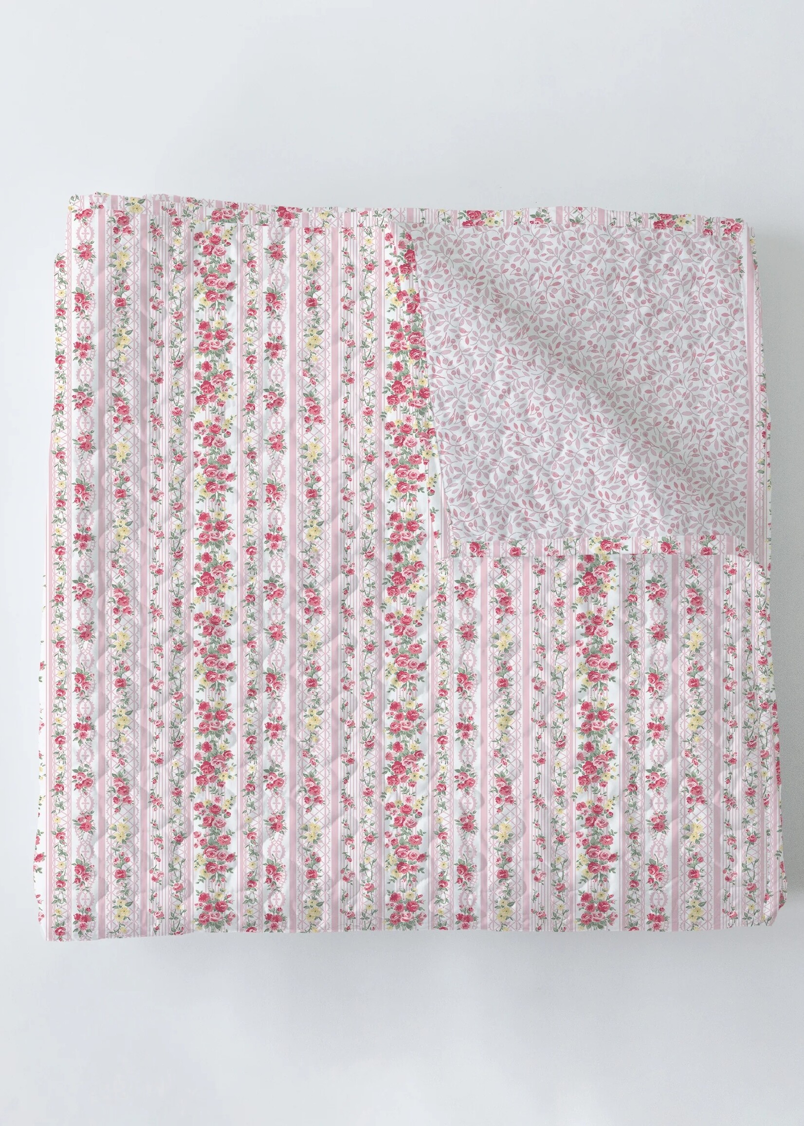 Ida Mae Home Wilshire Stripe Pink Quilt