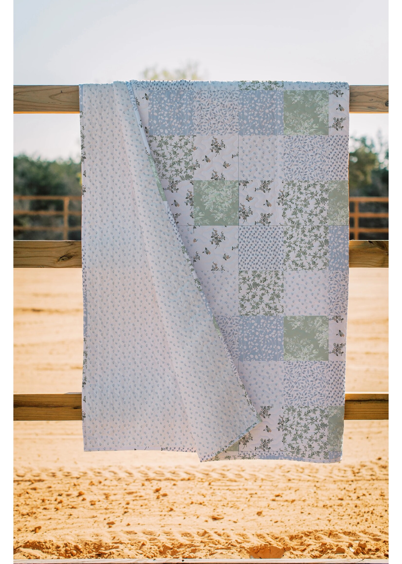 Ida Mae Home Waverly Patchwork Blue Twin Quilt