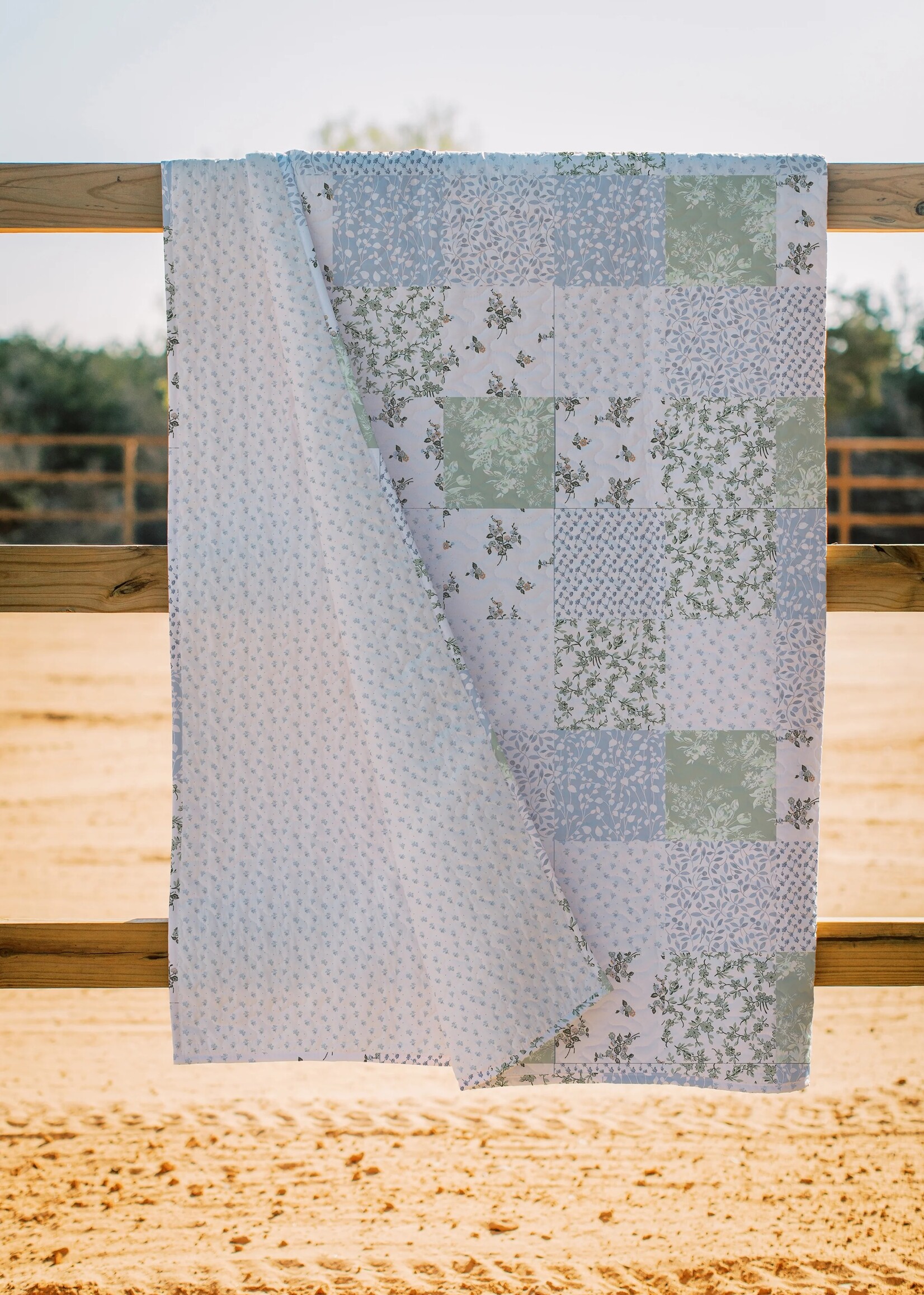 Ida Mae Home Waverly Patchwork Blue Twin Quilt