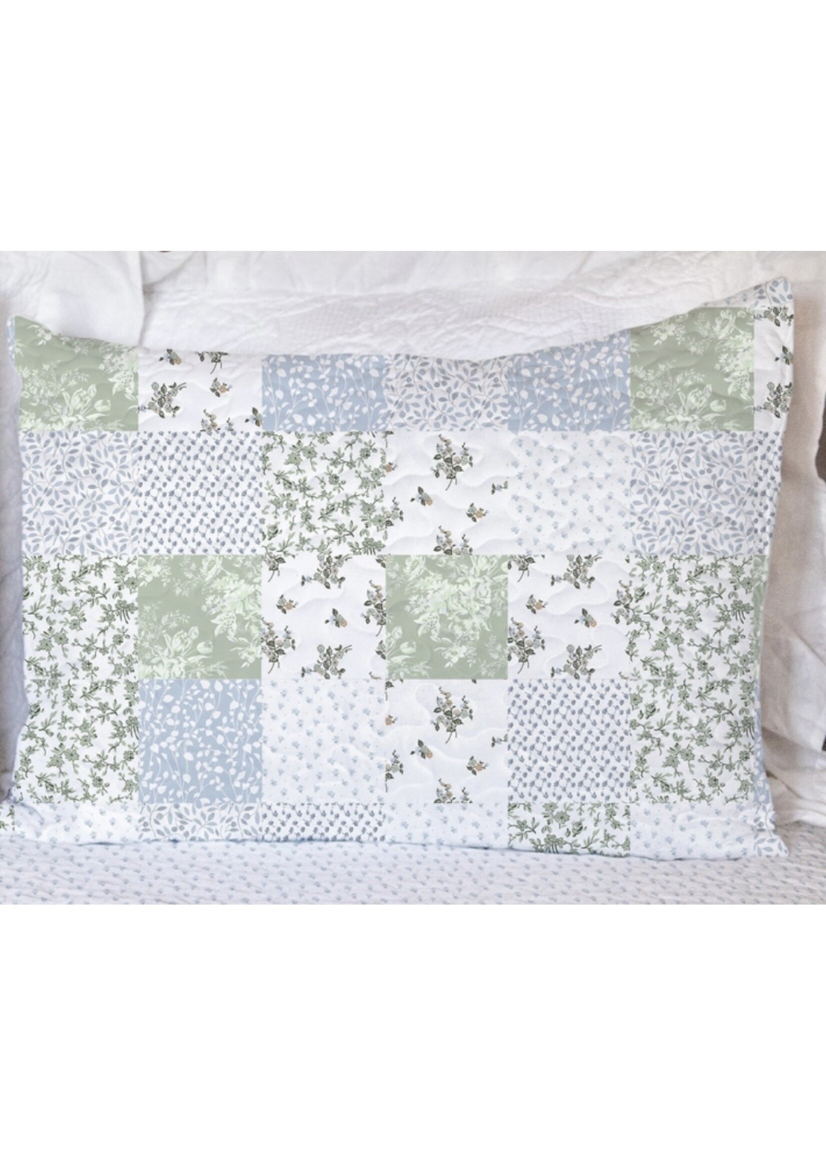 Ida Mae Home Waverly Patchwork Blue Standard Sham