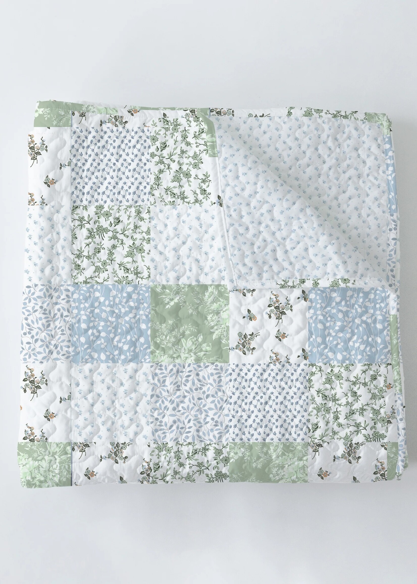Ida Mae Home Waverly Patchwork Blue Standard Sham