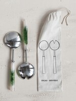 Creative Co-op Stainless Steel Salad Servers, Set of 2