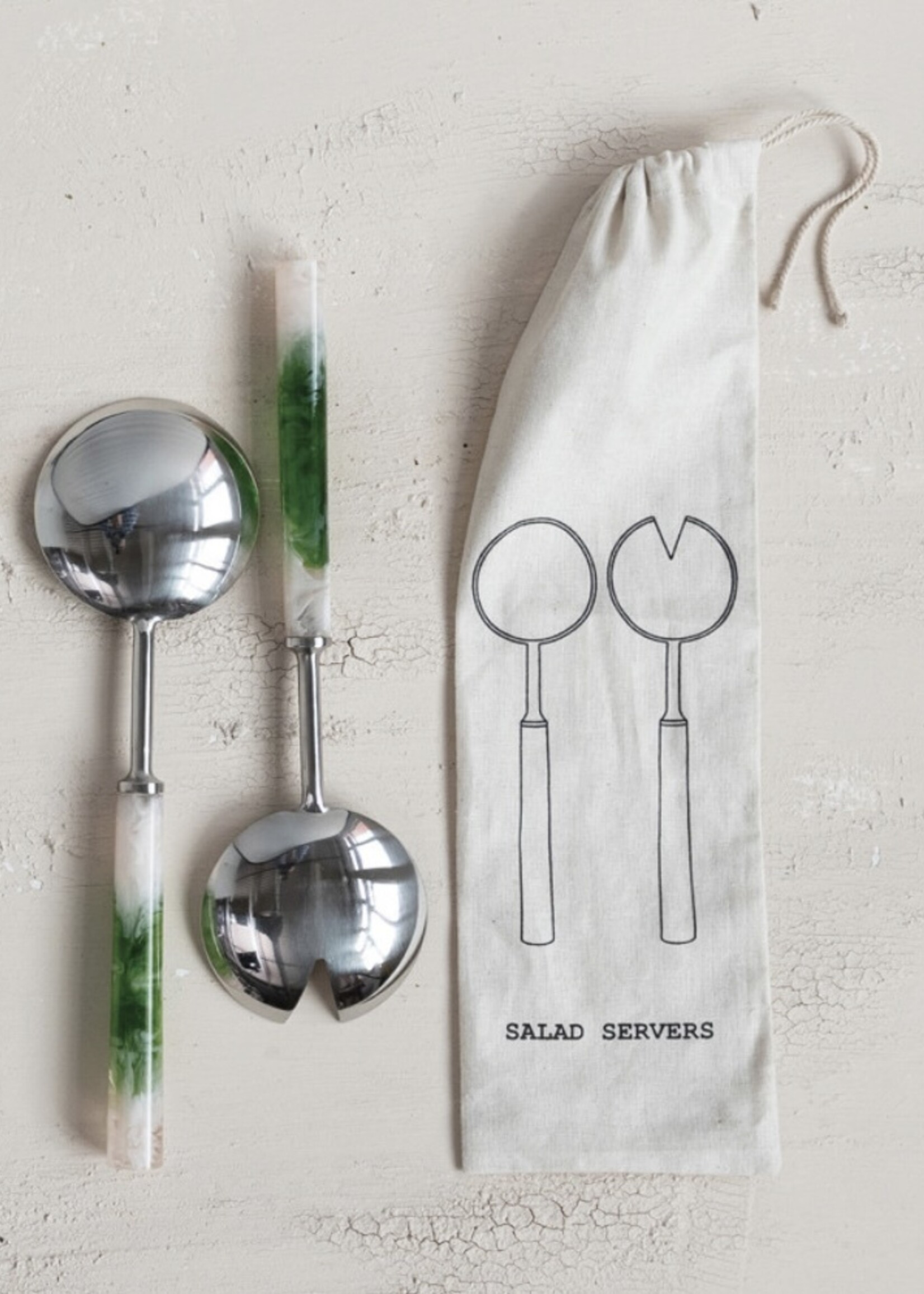Creative Co-op Stainless Steel Salad Servers, Set of 2