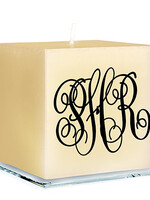 Embossed Graphics Monogrammed Candle with Holder