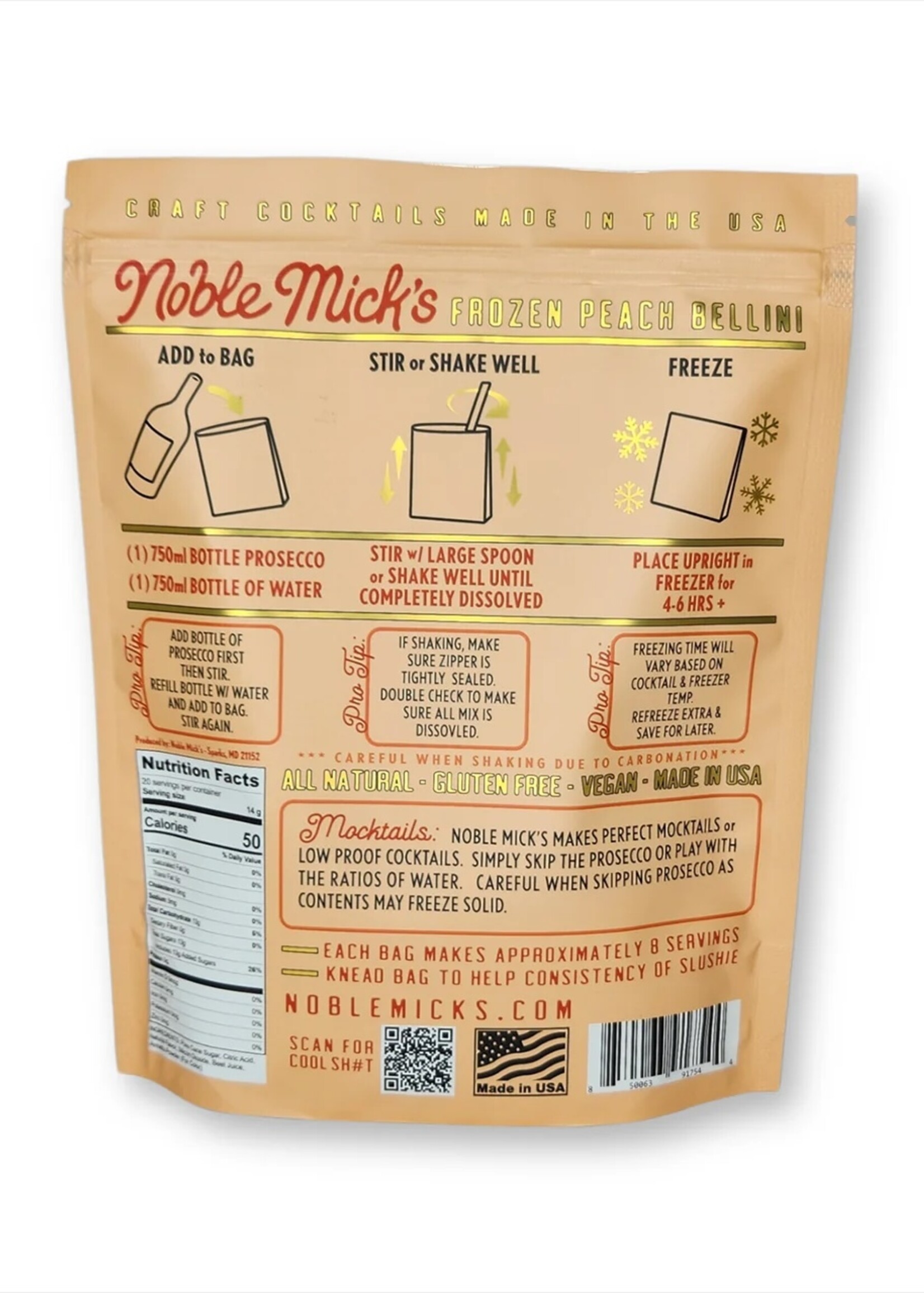 Noble Mick's Peach Bellini Frozen Cocktail Mix