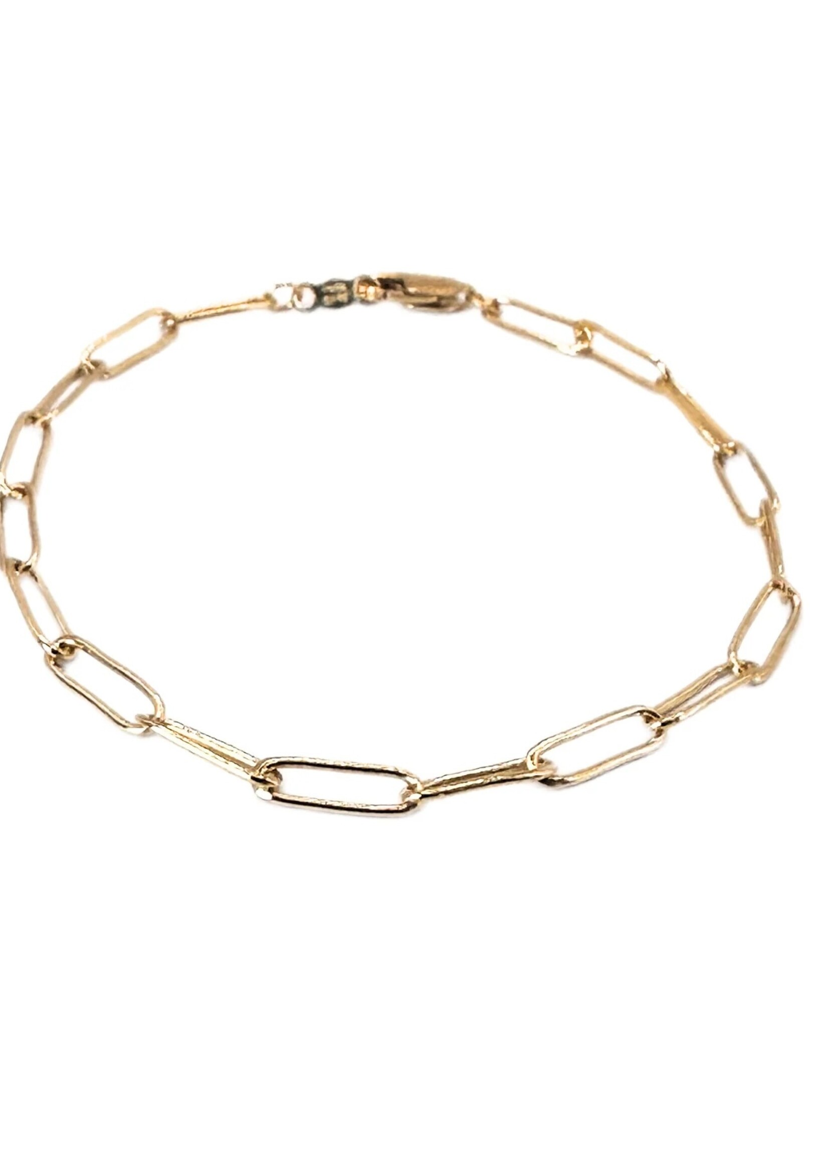 erin gray Essential Petite Paperclip Links Bracelet 14k GF