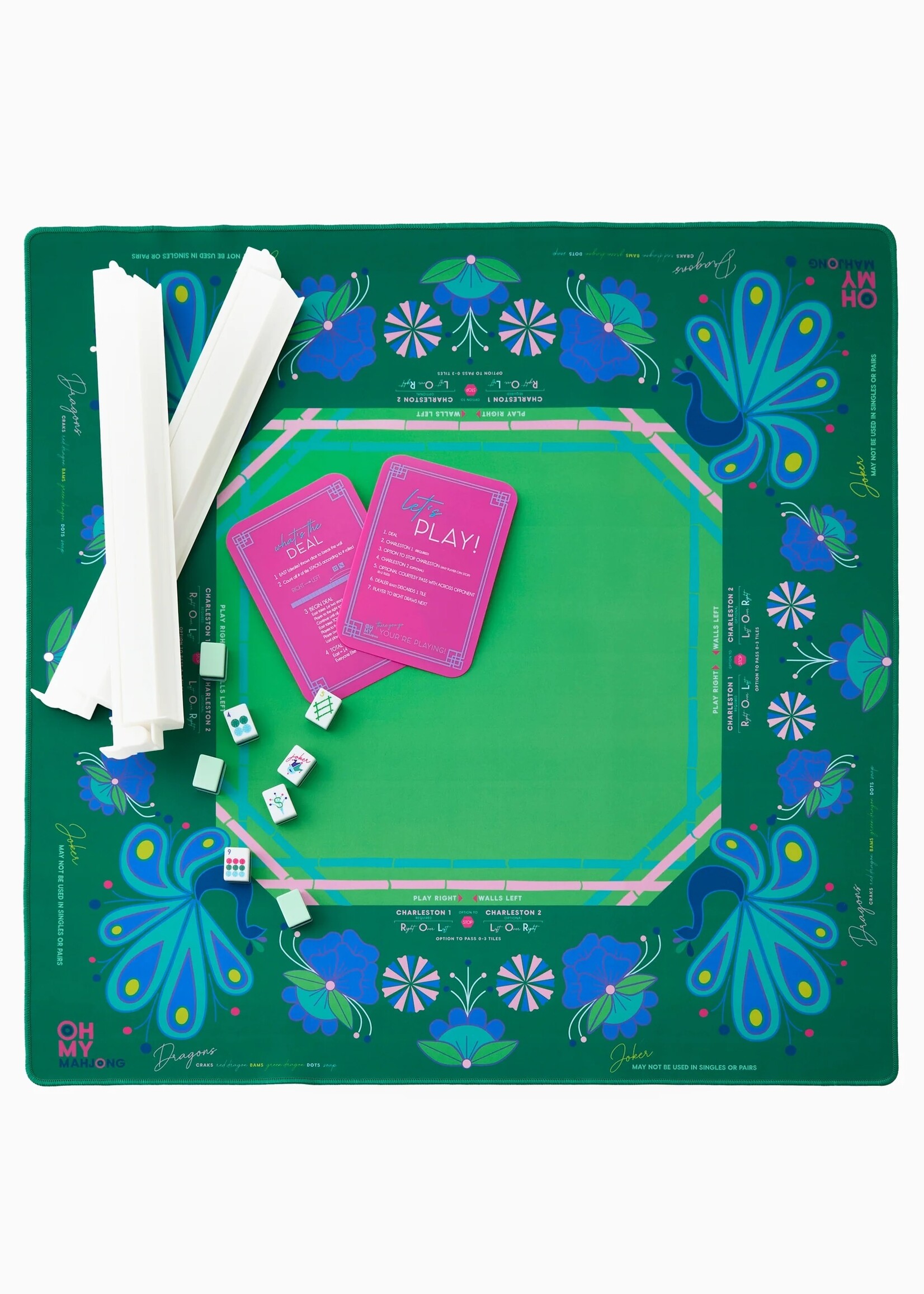 Oh My Mahjong Birdie Green Mahjong Mat