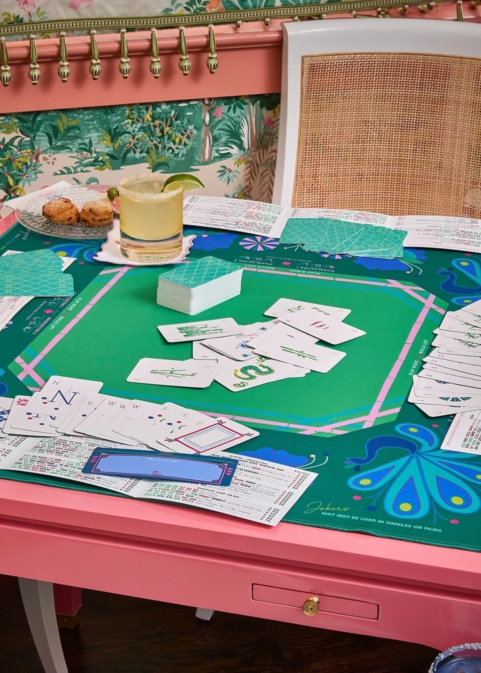 Oh My Mahjong Birdie Green Mahjong Mat