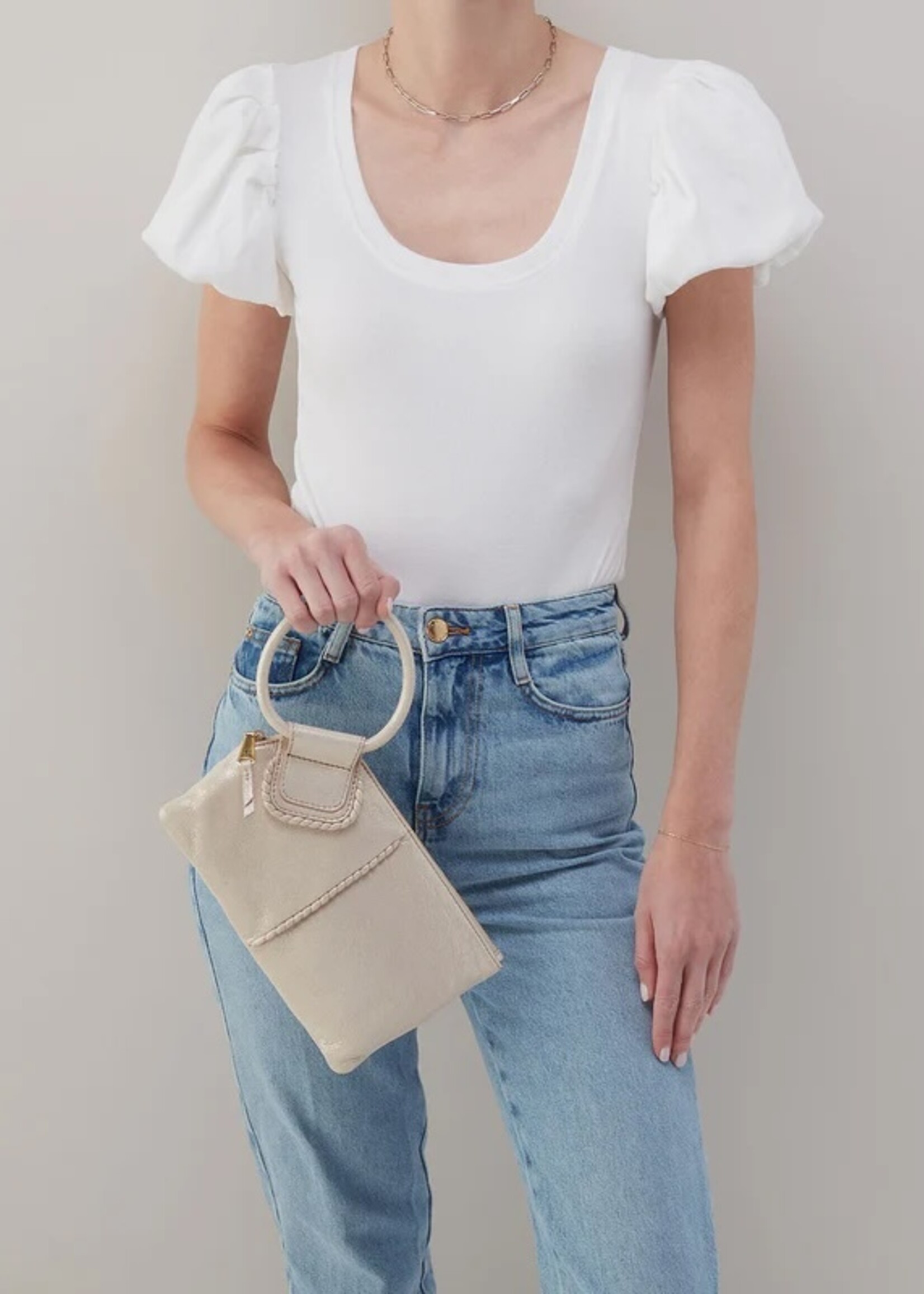 hobo Sable Wristlet - Sand Shimmer