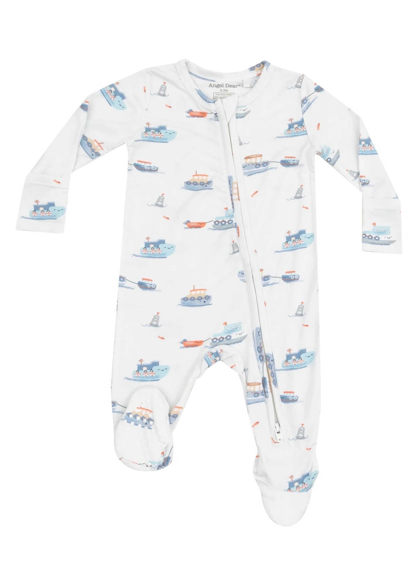 Angel Dear Bubbly Tugboats 2 Way Zipper Footie