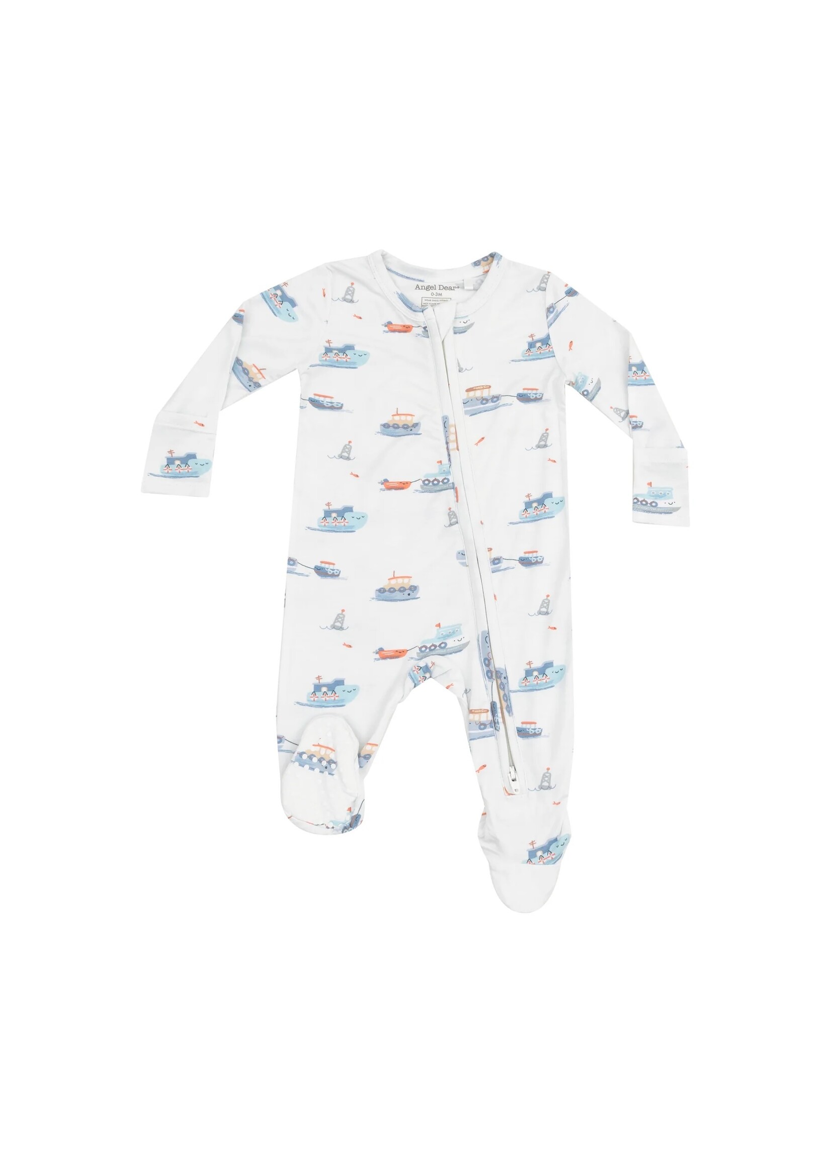 Angel Dear Bubbly Tugboats 2 Way Zipper Footie
