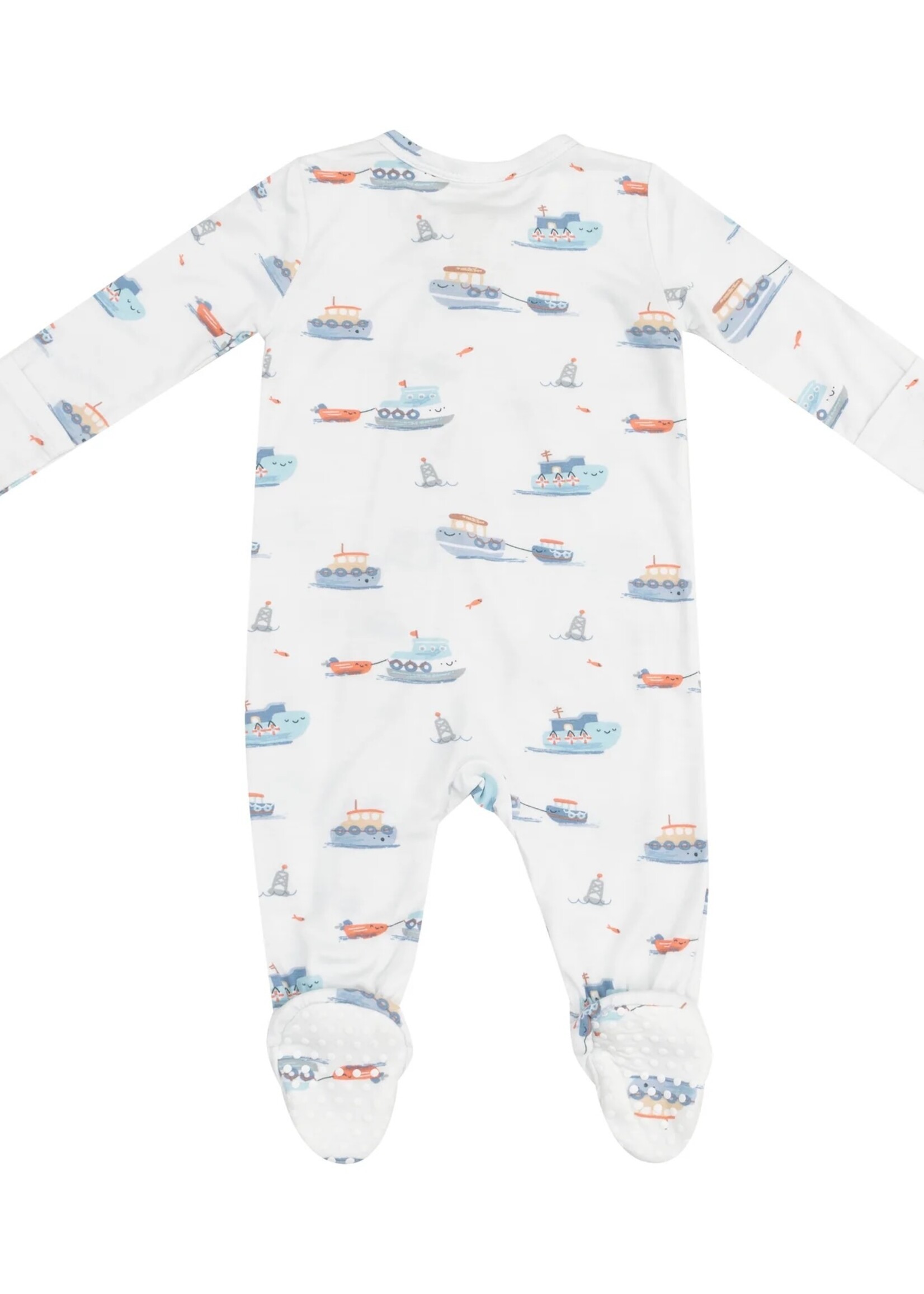Angel Dear Bubbly Tugboats 2 Way Zipper Footie
