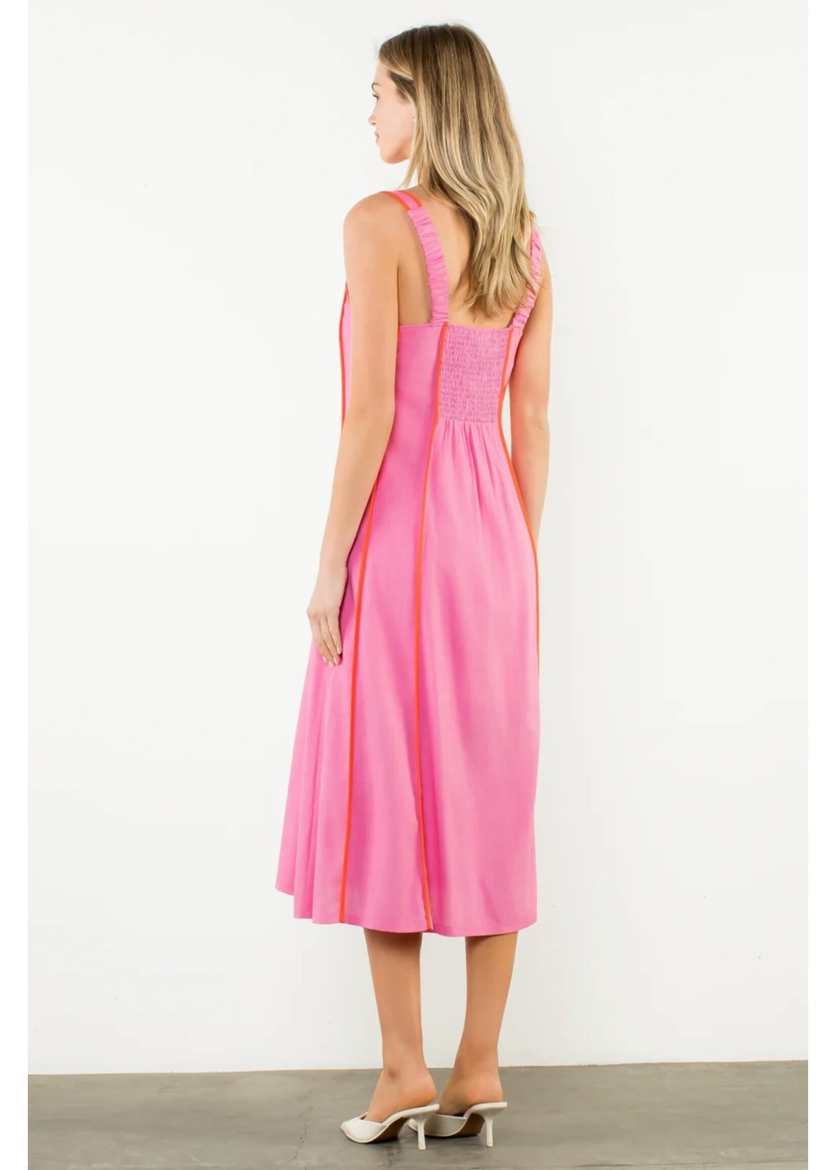 THML Sleeveless Striped Midi Dress
