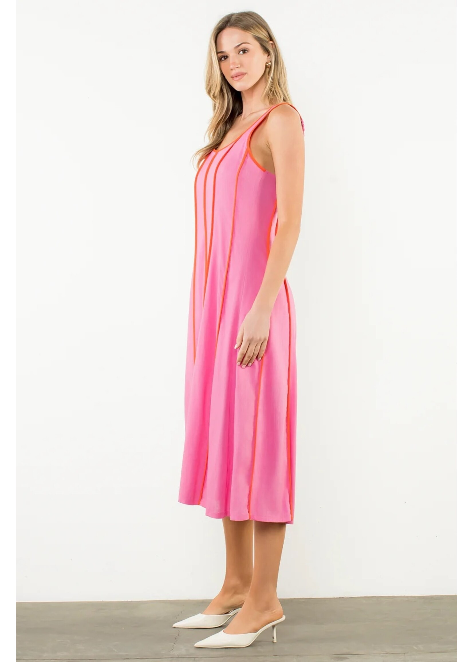 THML Sleeveless Striped Midi Dress