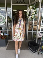 THML Sleeveless Tiered Floral Print Dress