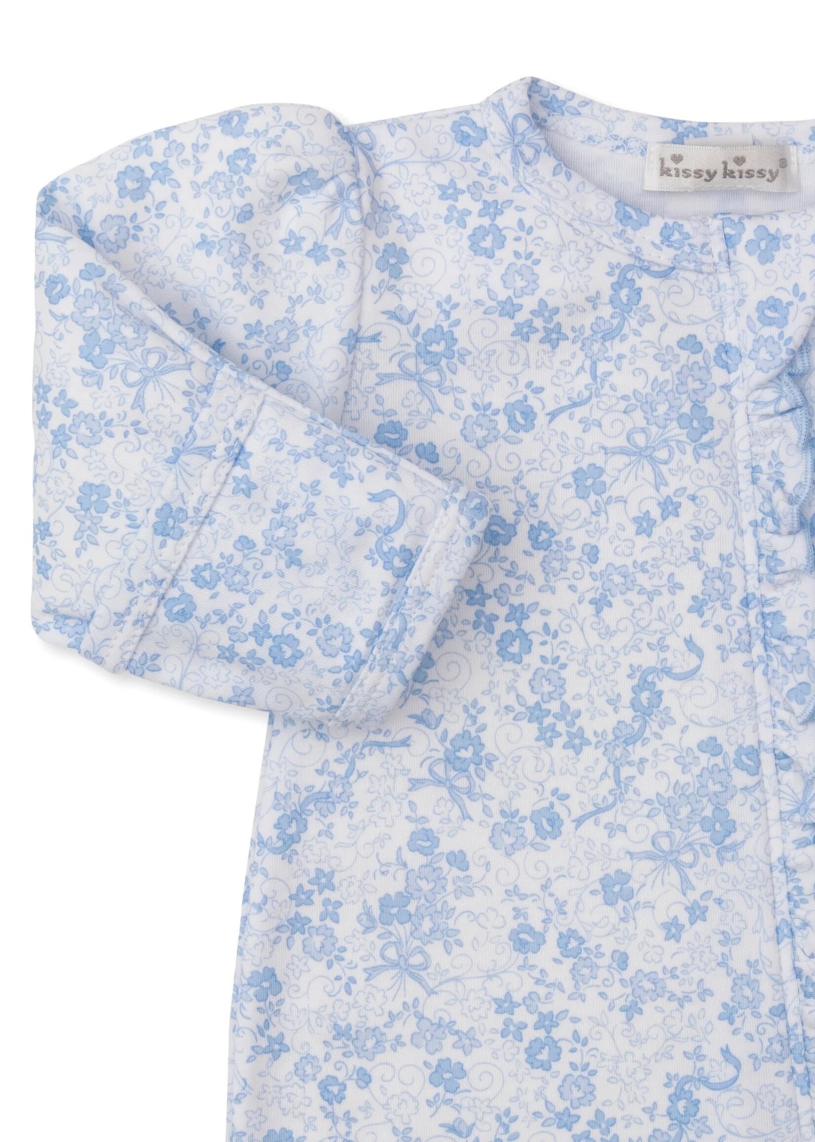 Kissy Kissy Old English Roses Light Blue Footie