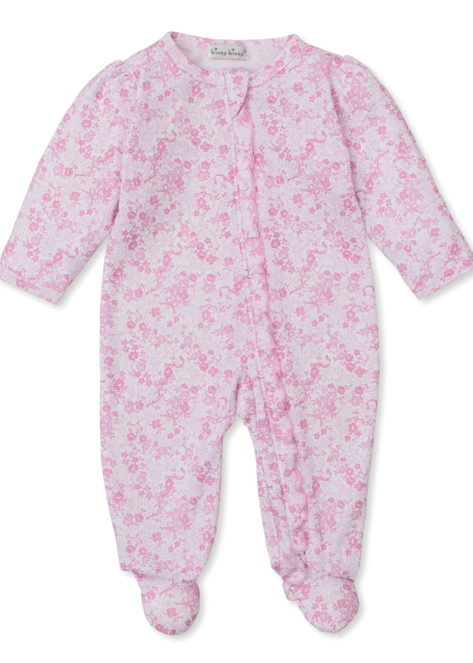 Kissy Kissy Old English Roses Pink Footie