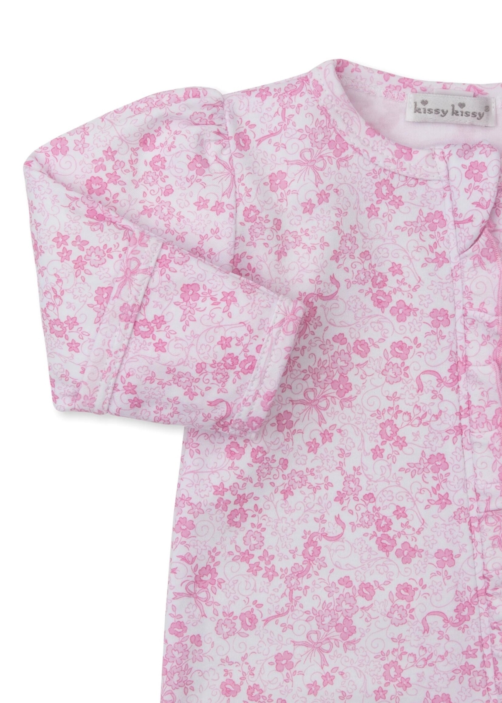 Kissy Kissy Old English Roses Pink Footie
