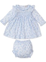 Kissy Kissy Old English Roses Light Blue Dress Set Smocked
