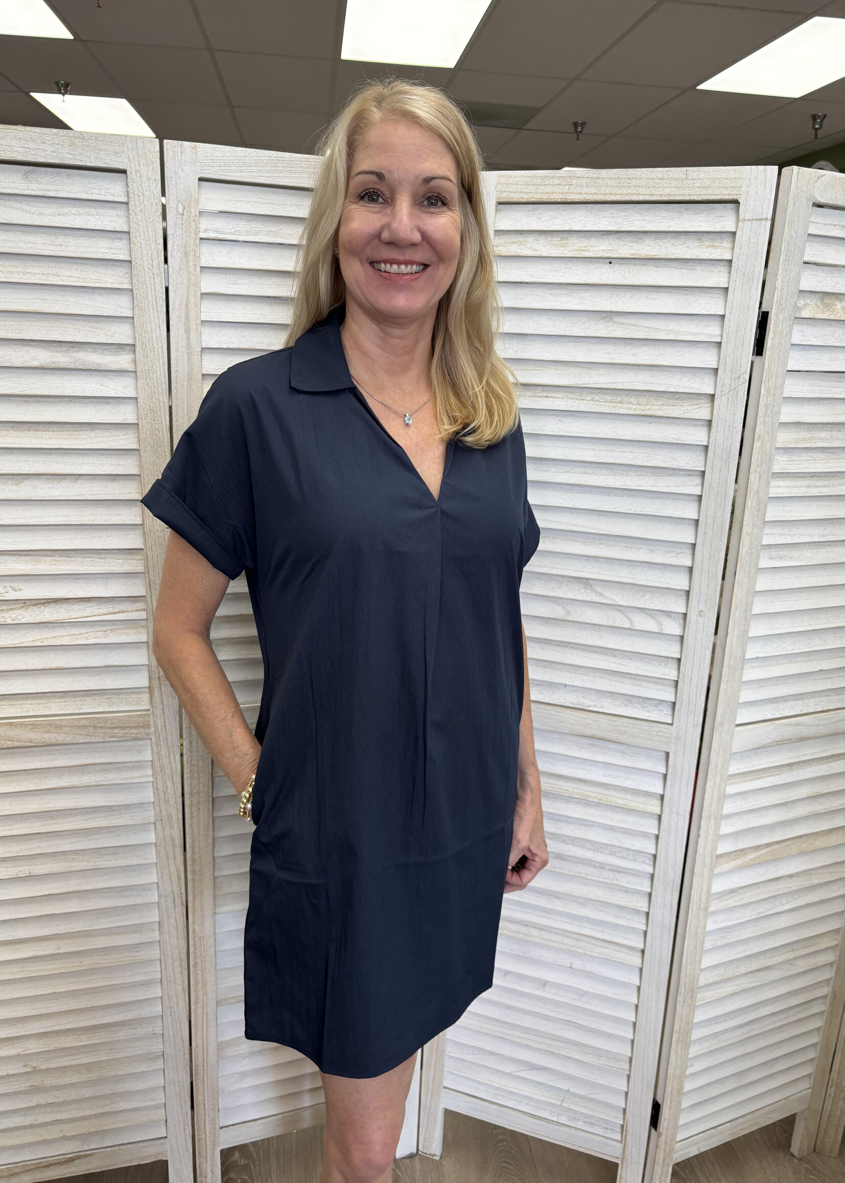 THML Short Sleeve V-Neck Dress