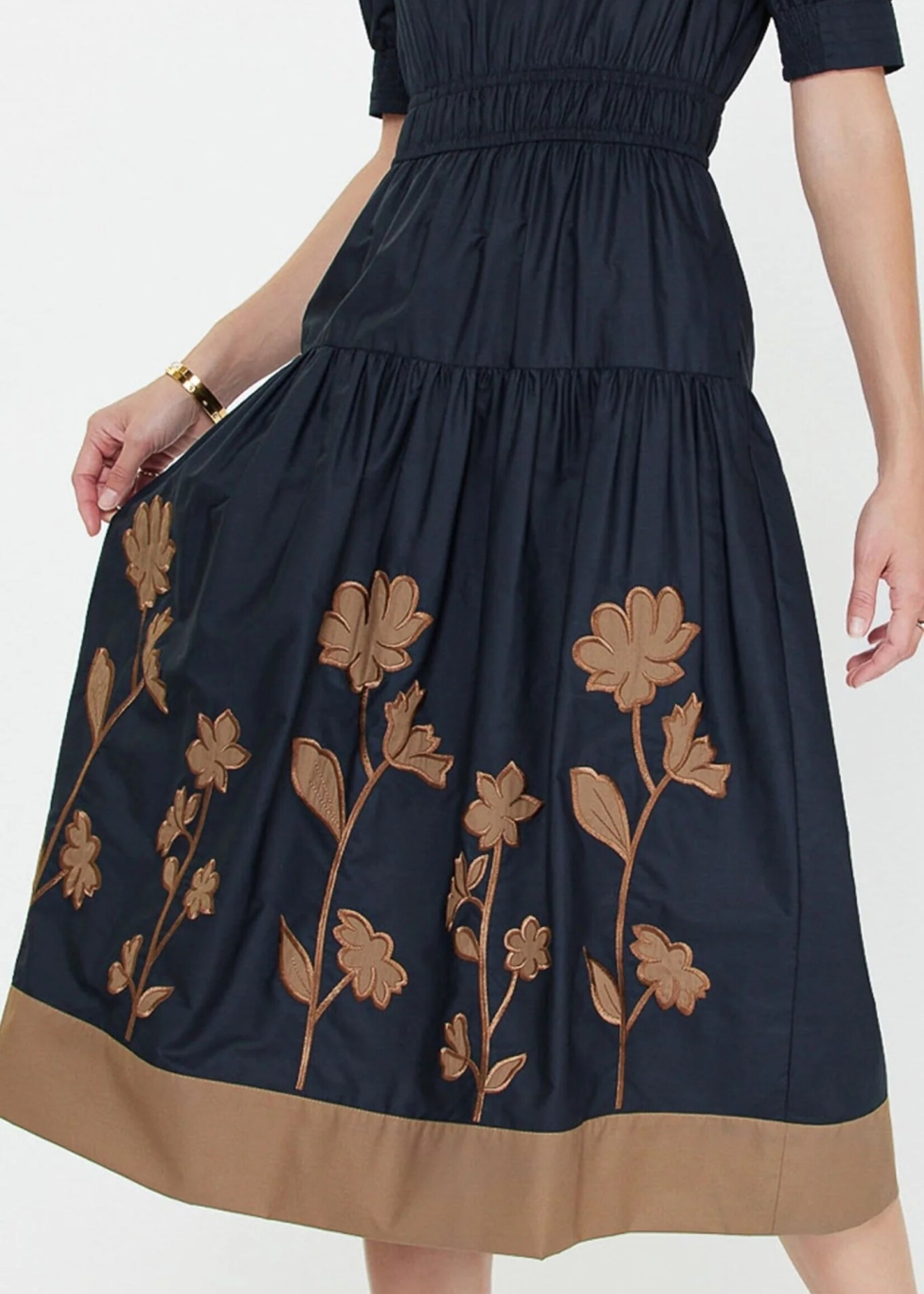 current air Vneck Midi Dress w/Elasticized Waist