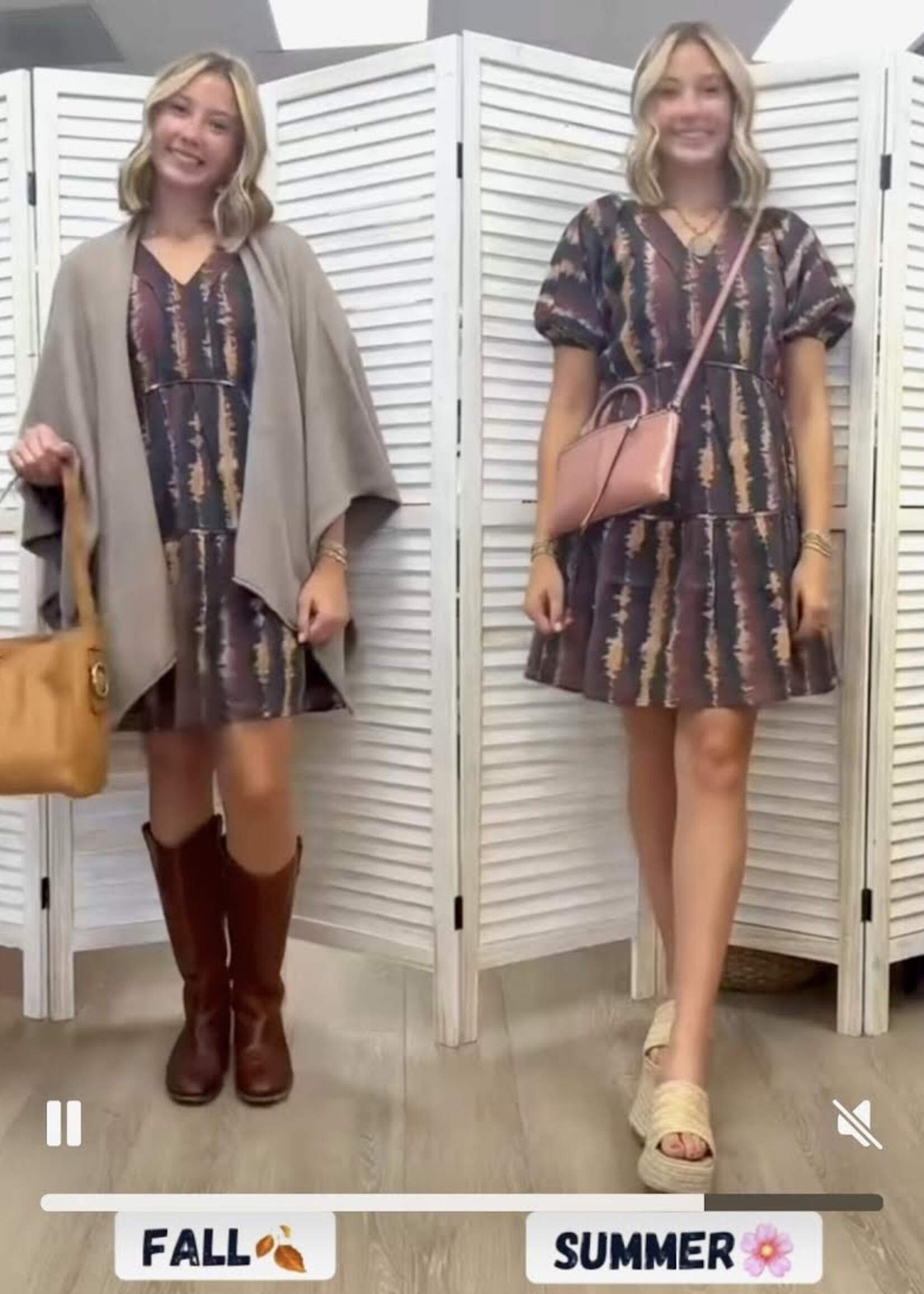 THML Short Sleeve Tie Dye Dress