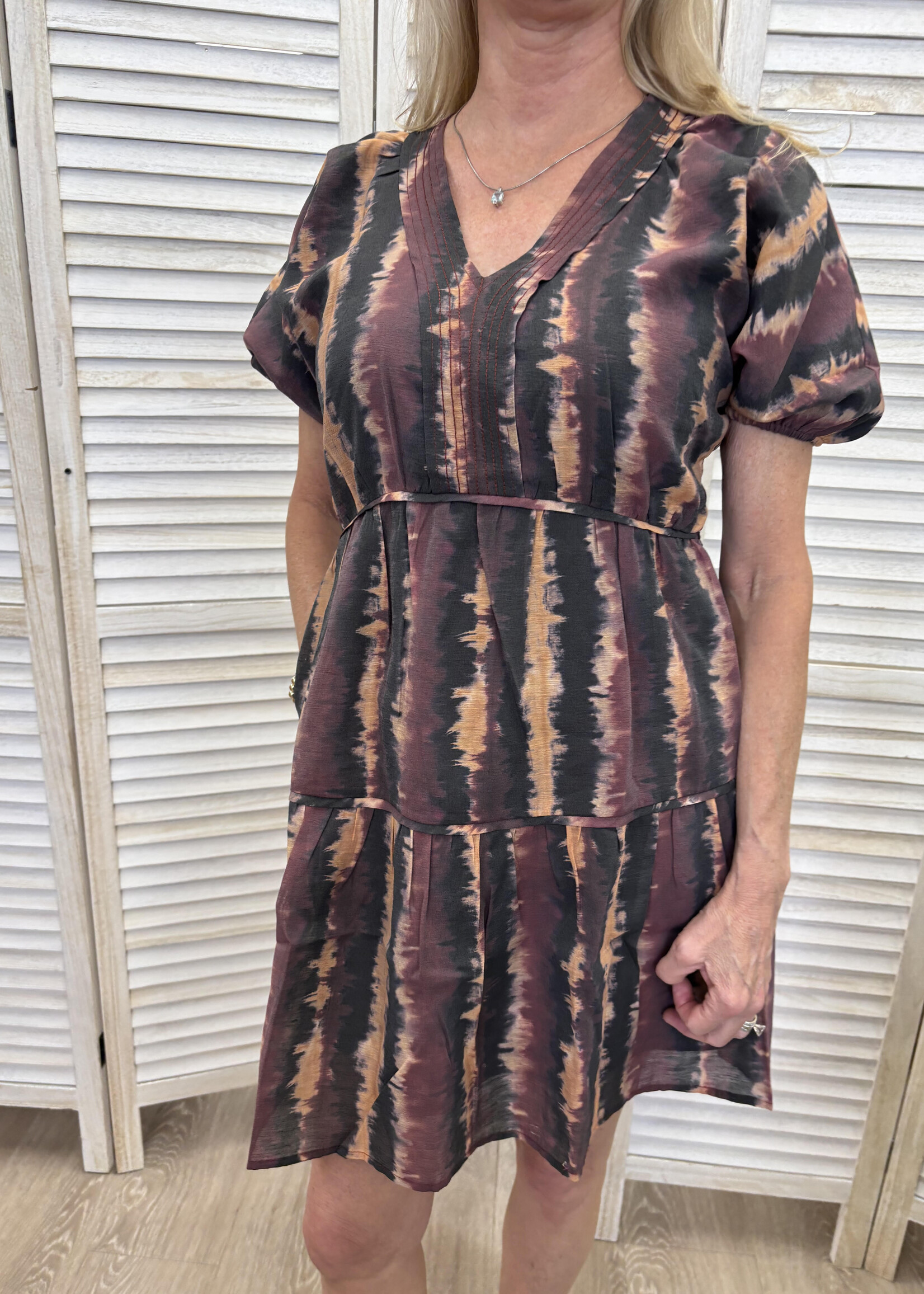 THML Short Sleeve Tie Dye Dress