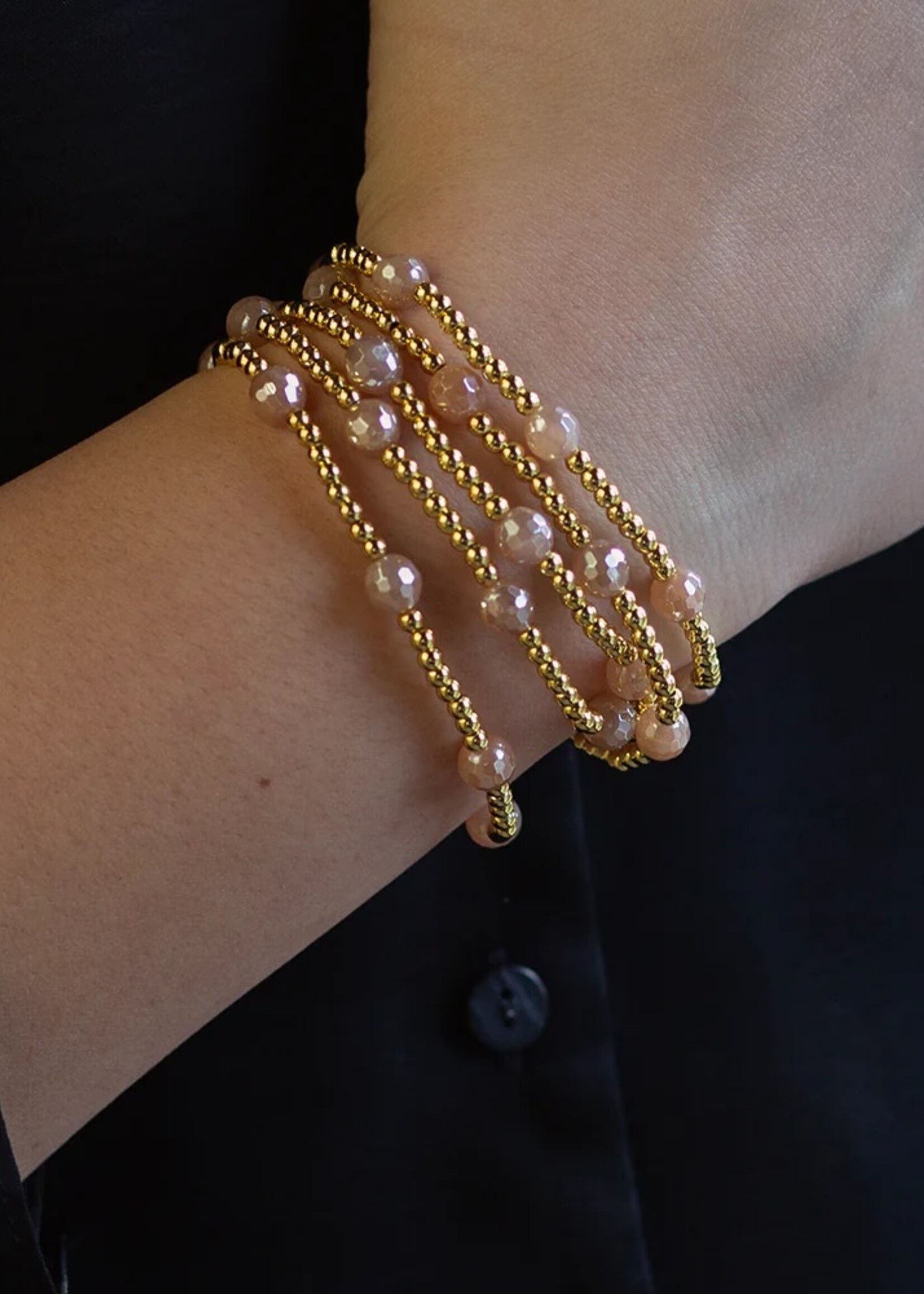 Lenny & Eva Gilded Gold Beaded Bracelet-Dot Sunstone