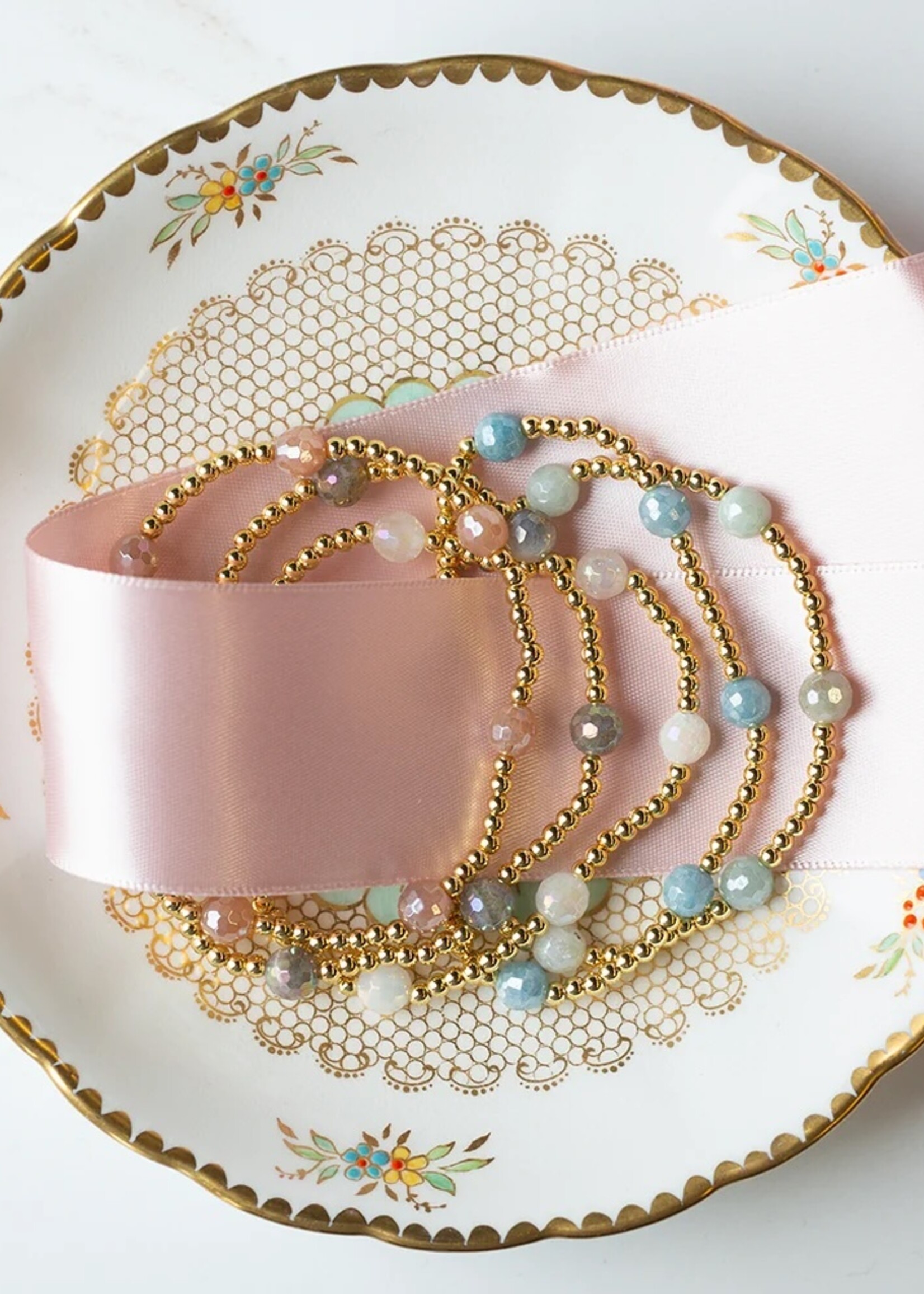 Lenny & Eva Gilded Gold Beaded Bracelet-Dot Sunstone